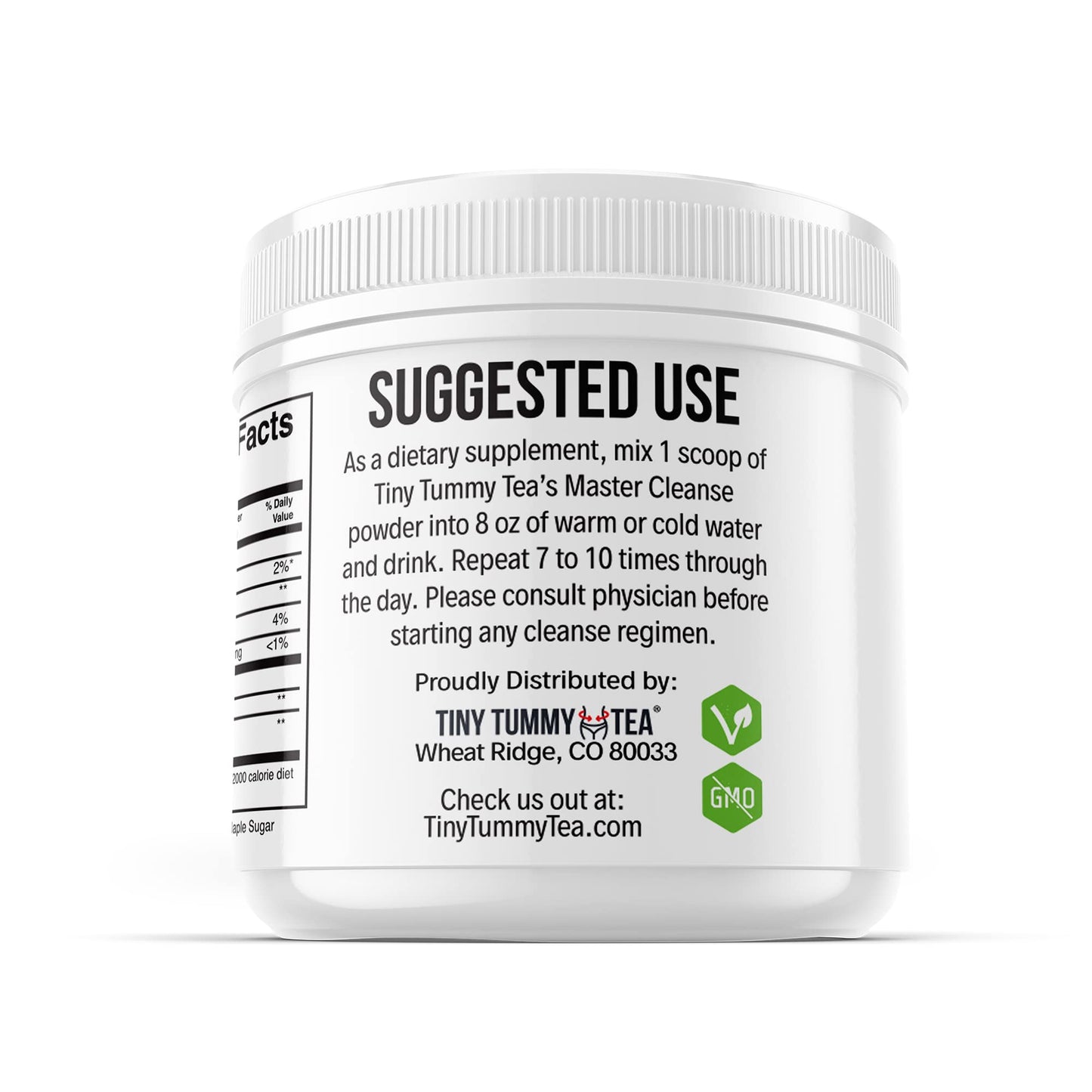 Tiny Tummy Master Cleanse Lemonade Diet - 3 Day Juice Cleanse Plant-Based Detox Powder Supplement with Lemon, Maple Syrup, and Cayenne Diet, 6.34oz Container