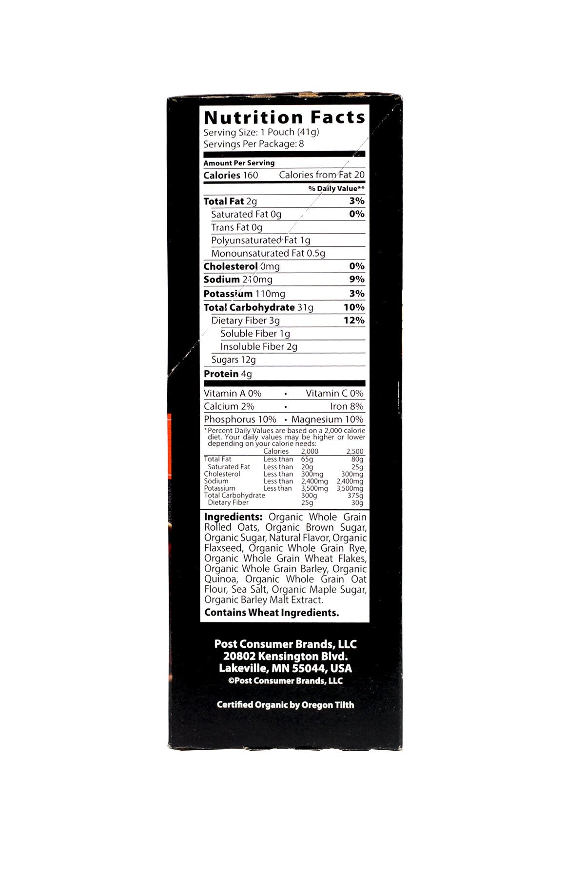 Better Oats Raw Pure Simple Organic Maple Brown Sugar Instant Multigrain Hot Cereal with Flax 116 OZ 8 POUCHES