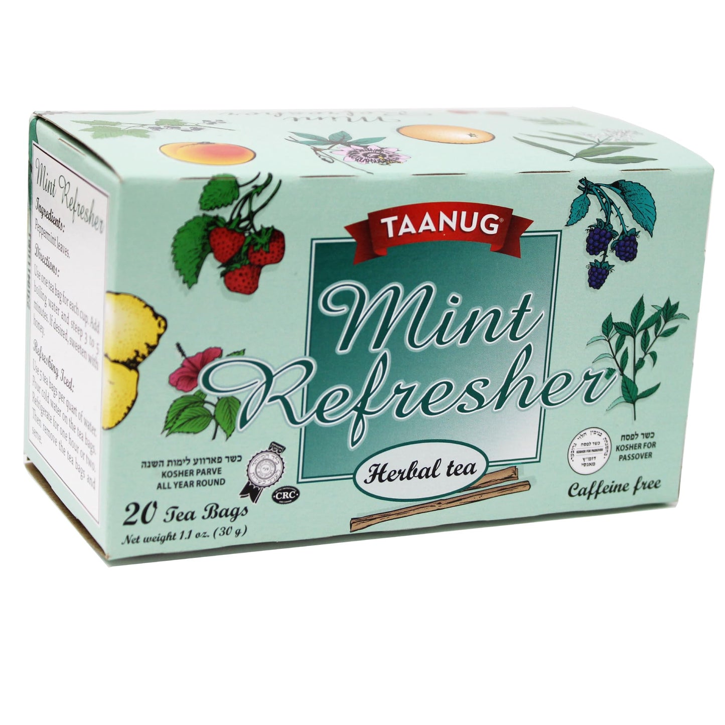 Snacktery Peppermint Tea Bags Made with 100 Natural Peppermint Leaves Caffeine Free Herbal Mint Tea 20 Herbal Tea Bags