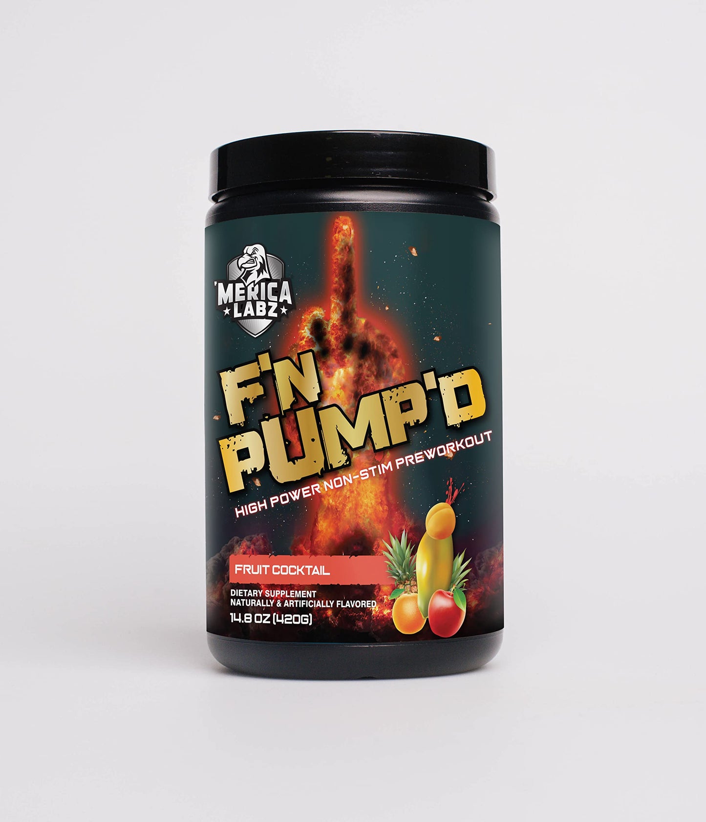 'Merica Labz F'N Pump'D Stimulant Free, Nitric Oxide,Fully Dosed, Pump PreWorkout Powder (20 Servings) (Fruit Cocktail)