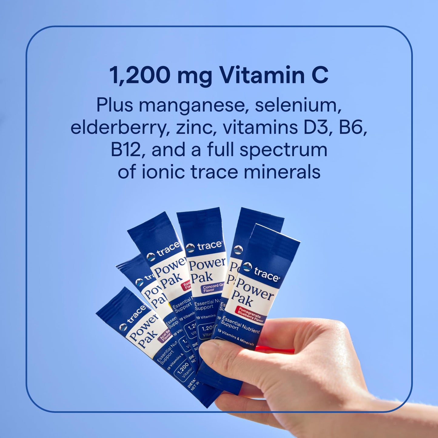 Trace Minerals | Power Pak Sugar Free Electrolyte Powder Packets | 1200 mg Vitamin C, Zinc, Magnesium | Boost Immunity, Hydration and Natural Energy | Keto Friendly | Orange Mango | 60 Packets