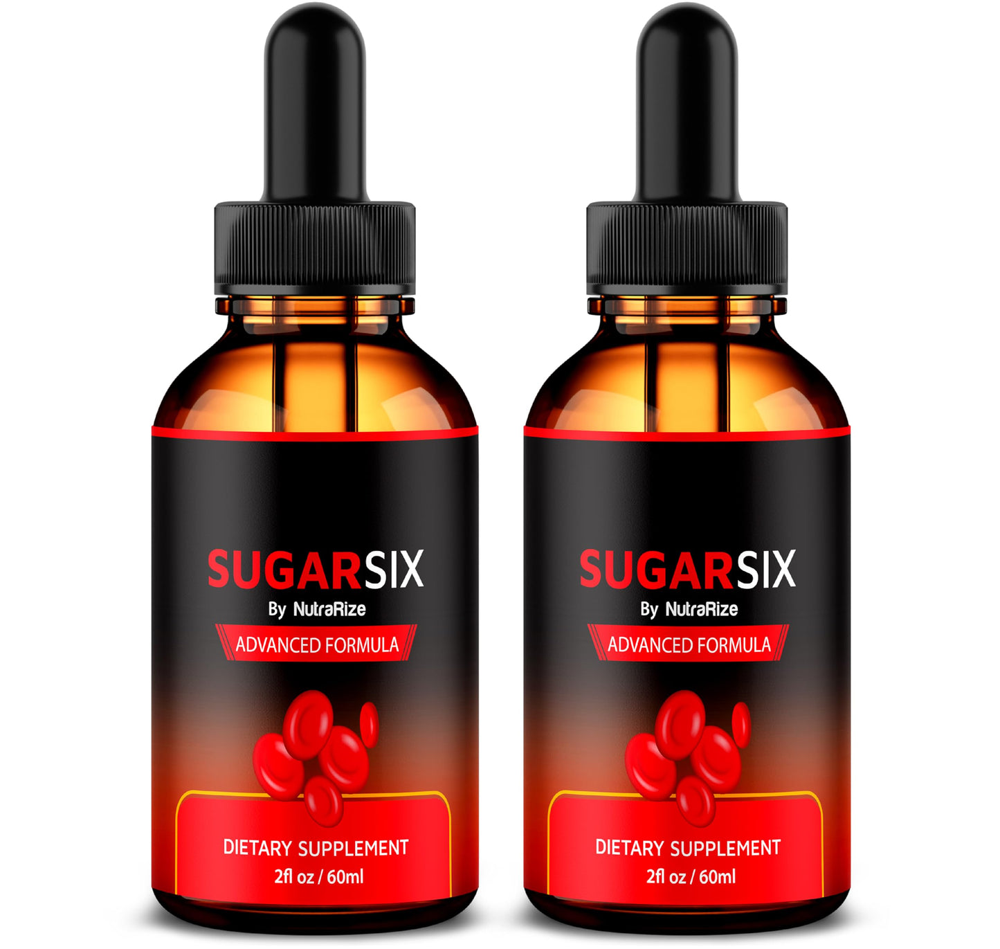 NutraRize (2 Pack) SugarSix Drops, Official Sugar Six Liquid Formula, All Natural Support for Stable and Healthy Levels, Premium Dropper to Maintain Good Circulation, Sugar Six Review (60 Servings)