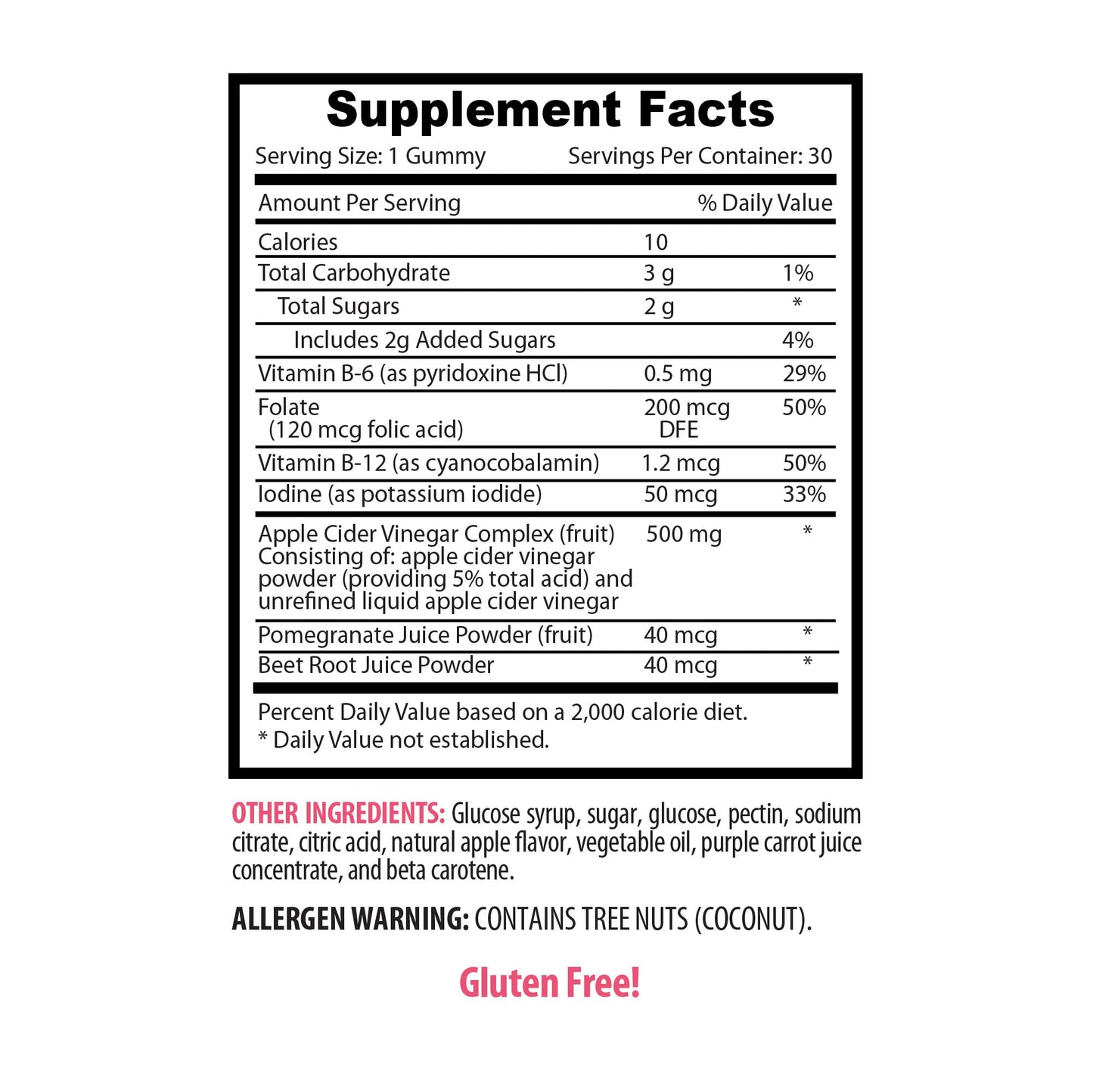 Natural Digestive Support - APPLE CIDER VINEGAR GUMMIES - healthy skin supplemen - energy booster, apple cider vinegar gummies with the mother, detox, vegan, gluten-free, non-GMO, 1 Bot, 60 Gummies
