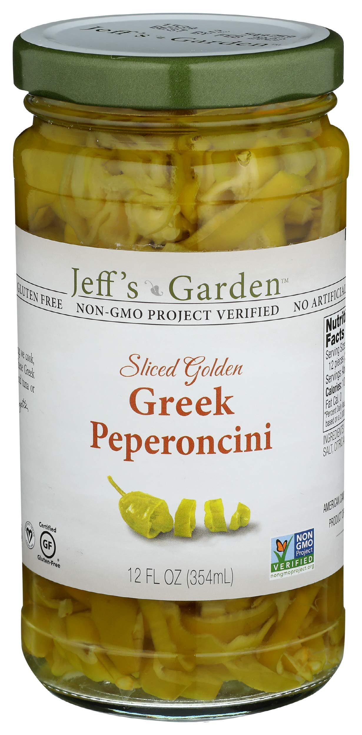 JEFFS NATURALS Sliced Golden Greek Peperoncini 12 FZ