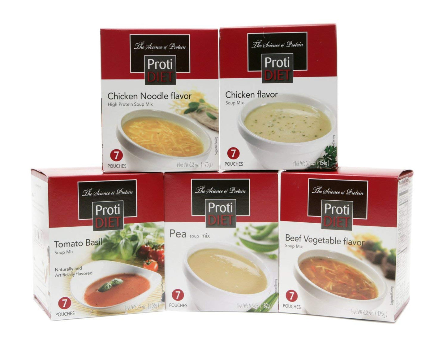 ProtiDIET Soup Nutritional Supplement 7 Pouches 54 oz Low Calorie Instant Soup With High Protein Delicious Soup Mix Chicken