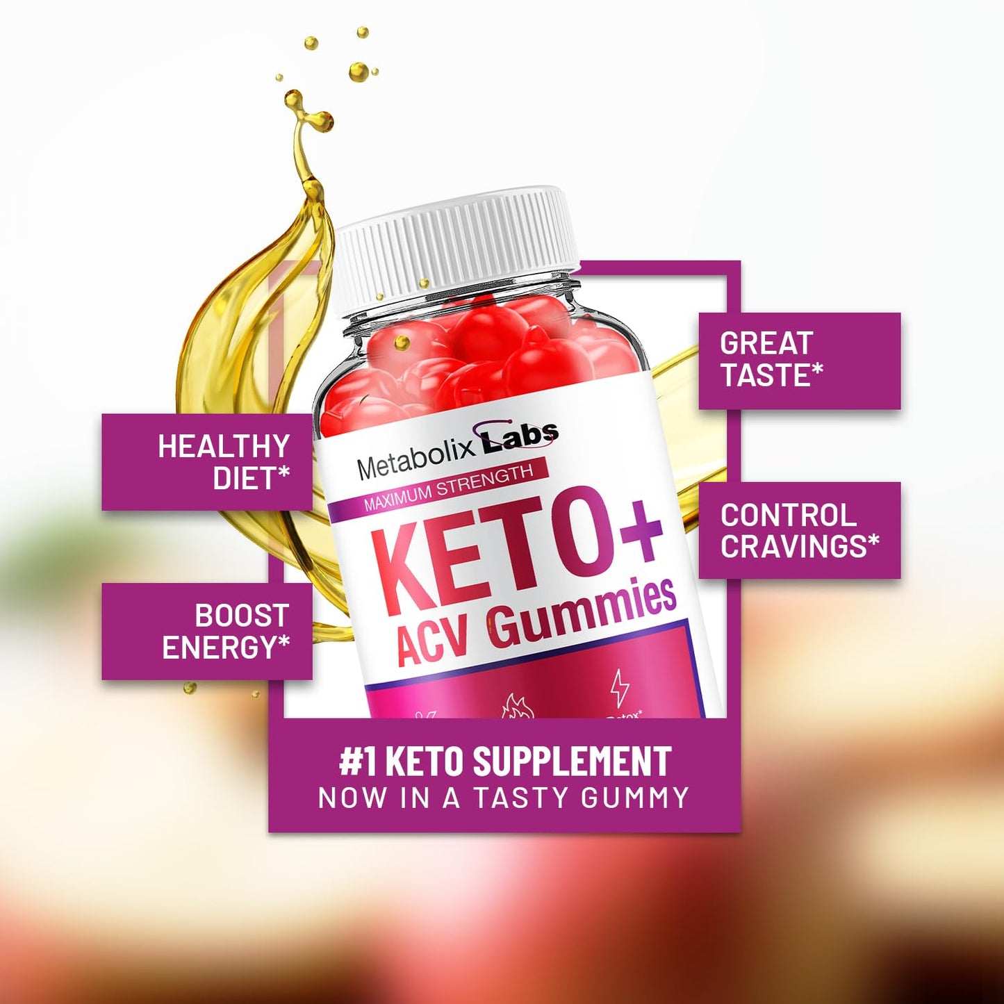 (2 Pack) Metabolix Labs Keto ACV Gummies - Advanced Formula Metabolix Keto Plus Weight Management ACV Gummies Apple Cider Vinegar Metabolix ACV Dietary Supplement Men Women (120 Gummies)