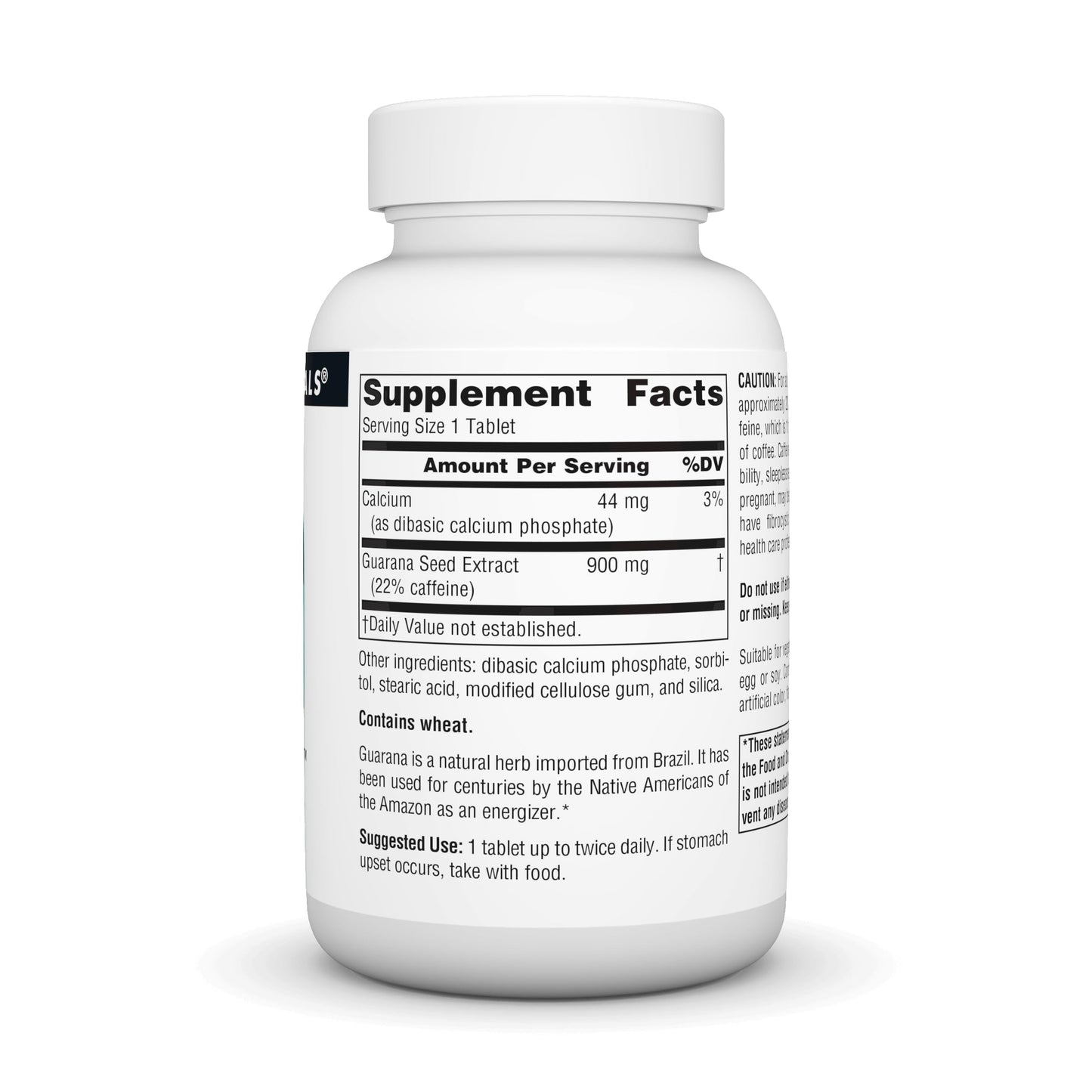 Source Naturals Guarana Energizer, Dietary Supplement - Supports A Long Lasting Energy Boost* 900 mg - 60 Tablets