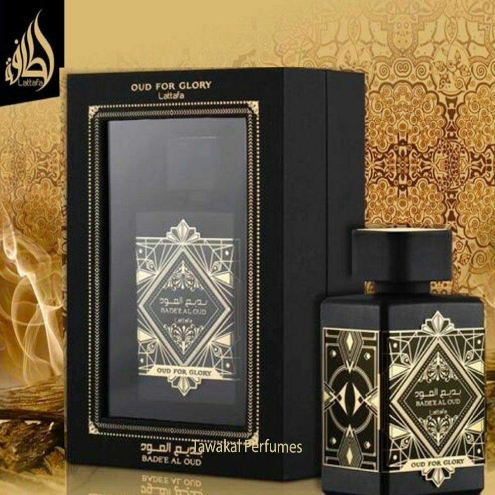 Lattafa Bade'e Al Oud Oud for Glory - Oriental Woody, Caramel, Warm Spicy - Eau de Parfum Long-Lasting Fragrance for Unisex, 3.40 Ounce / 100 ml