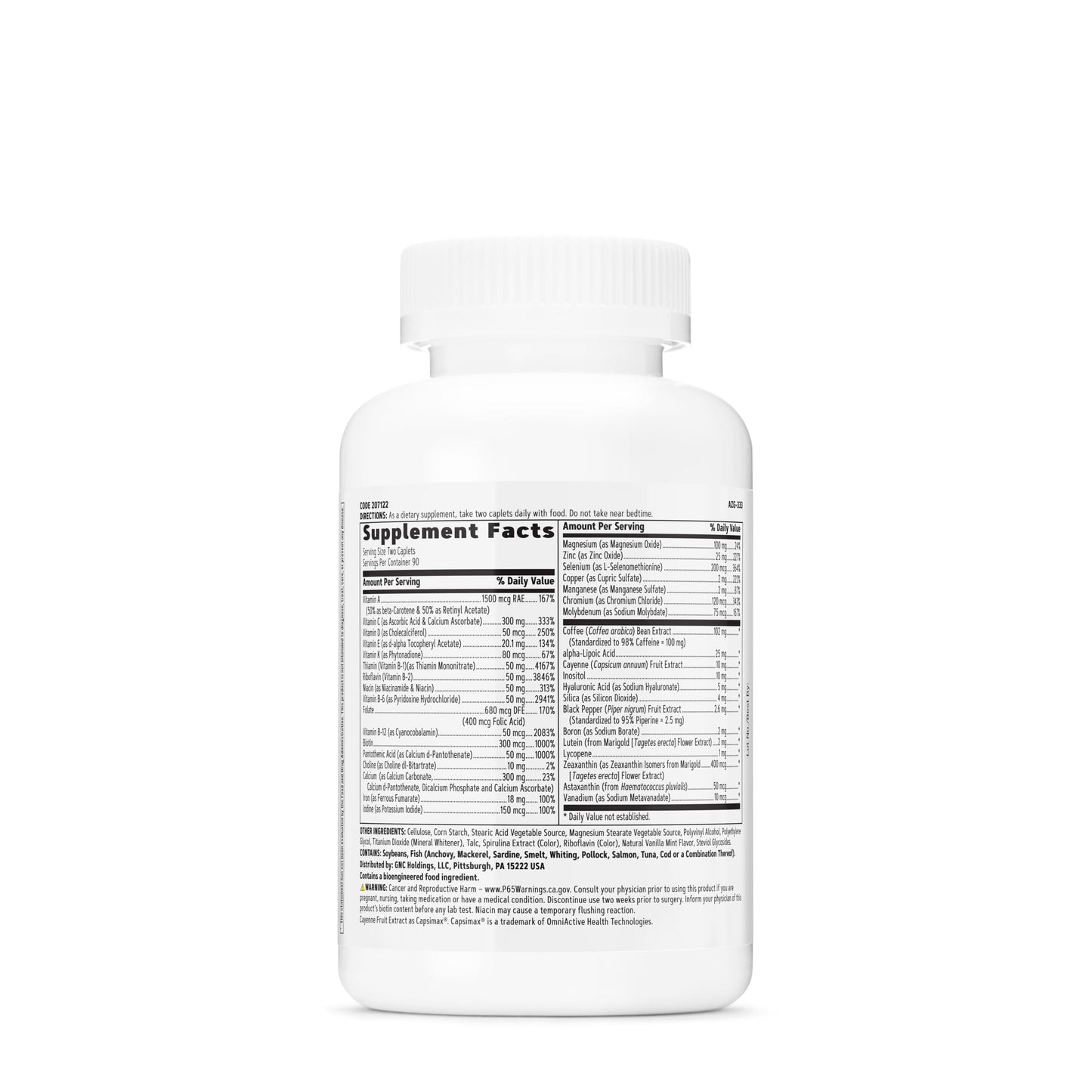 GNC Women’s Energy and Metabolism Multivitamin Caplets, Clinically Proven, Calorie Burn, Focus, 100mg Caffeine, Active Nutrition, Immune, Bone, Beauty, Iron, Biotin, Timed Release, 180 ct, 90 svgs