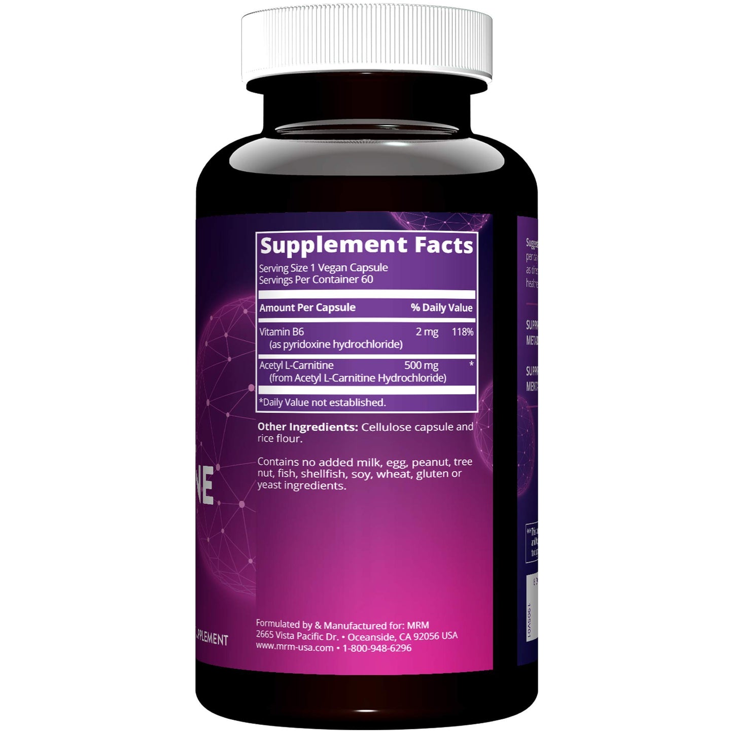 MRM - Acetyl L-Carnitine - 500mg Per Capsule 60 Vcaps