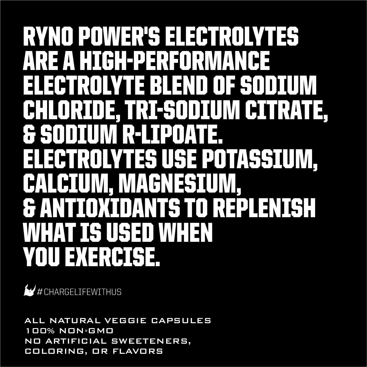 Ryno Power Electrolytes Supplement Capsules (50 Servings)