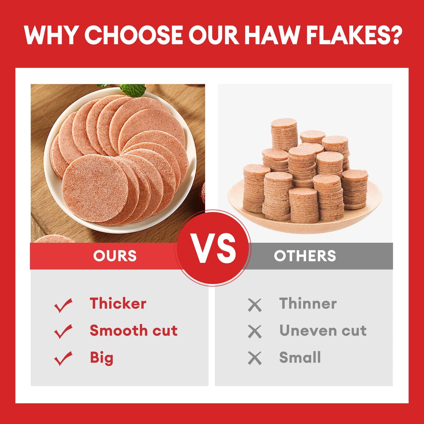 BESTORE Haw Flake Hawthorns Flakes Sweet Candy Chinese Fruit Treats Snacks 88oz