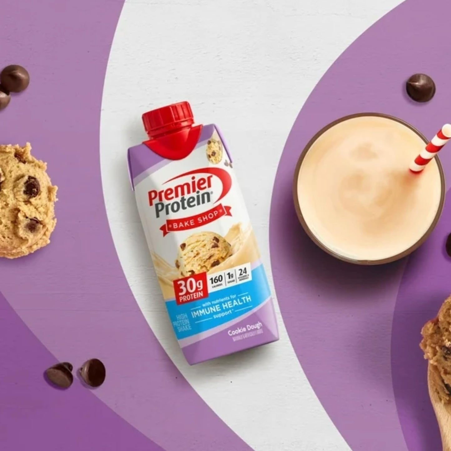 Protein Snacks Bundled with Premier Shakes Nutrition Ready to Drink Protein 30g Shakes Cookie Dough 11Fl oz 6 Pack Every Order is Elegantly Packaged in a Signature BETRULIGHT Branded Box