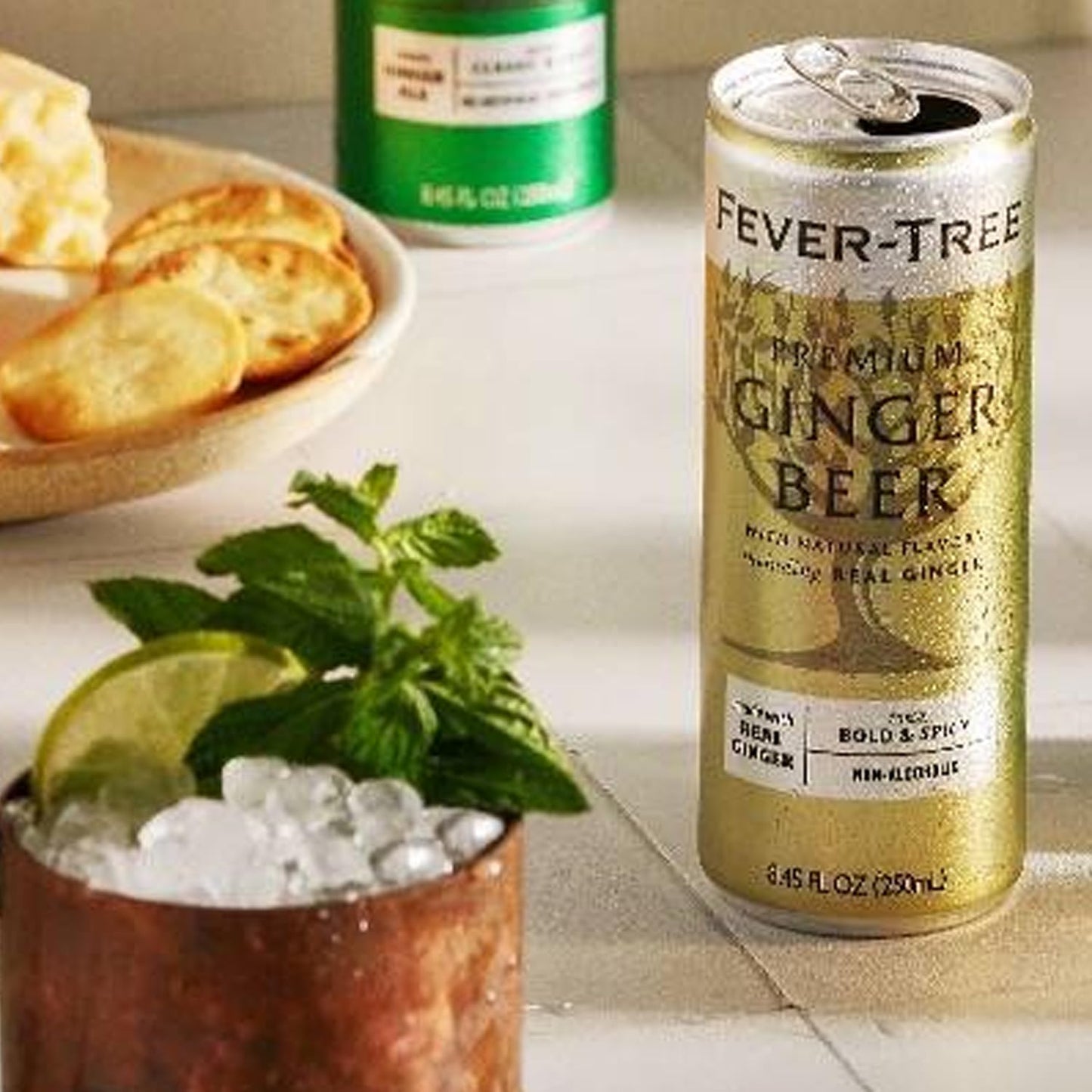 Fever Tree Premium Ginger Beer Premium Quality Mixer and Soda Refreshing Beverage for Cocktails Mocktails 200ml Bottle Pack of 5