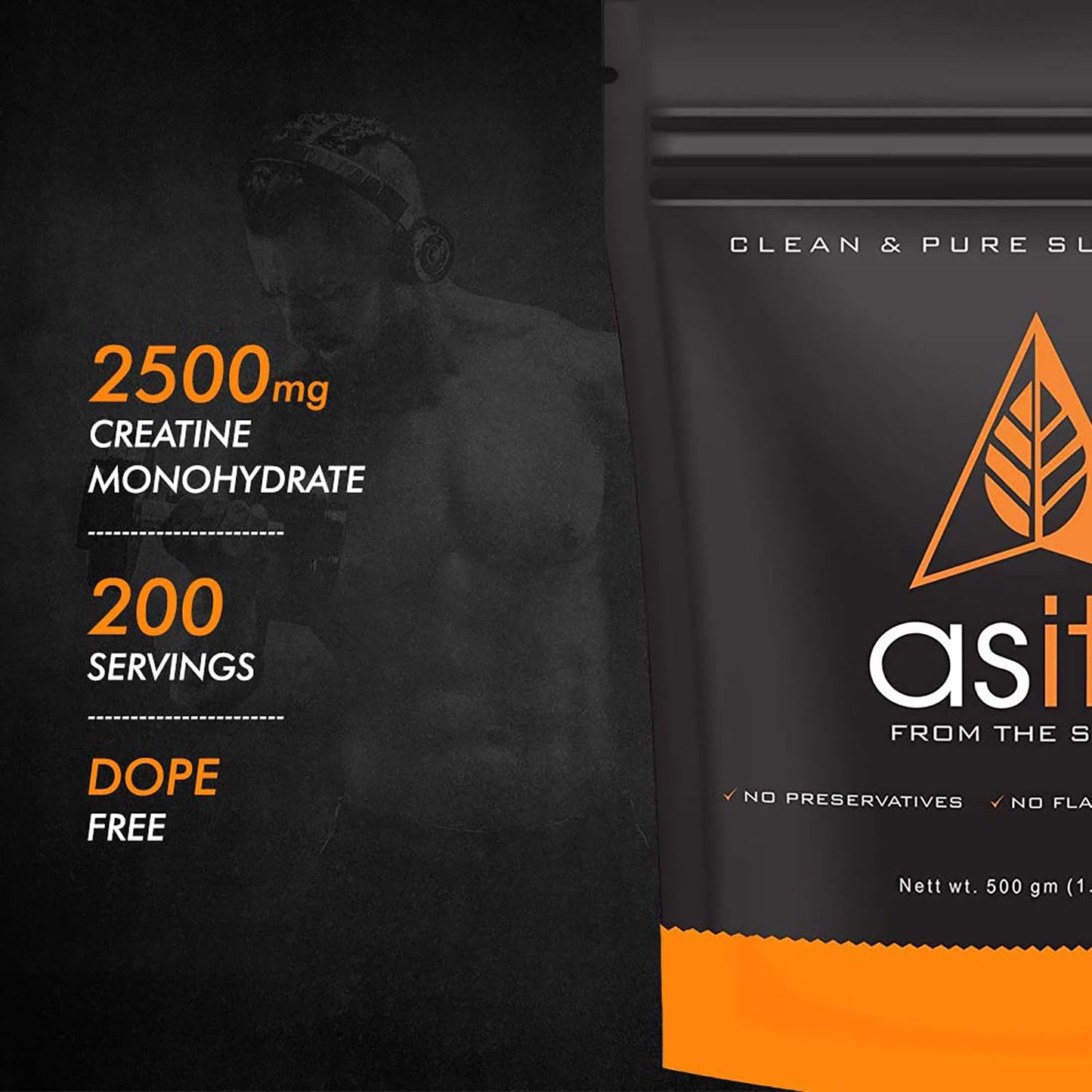 AS-IT-IS Nutrition Creatine Monohydrate 500gms/17.6 Oz | Usa Labdoor Certified for Accuracy & Purity No Preservatives Gluten-free Vegan Friendly Post-workout Supplement