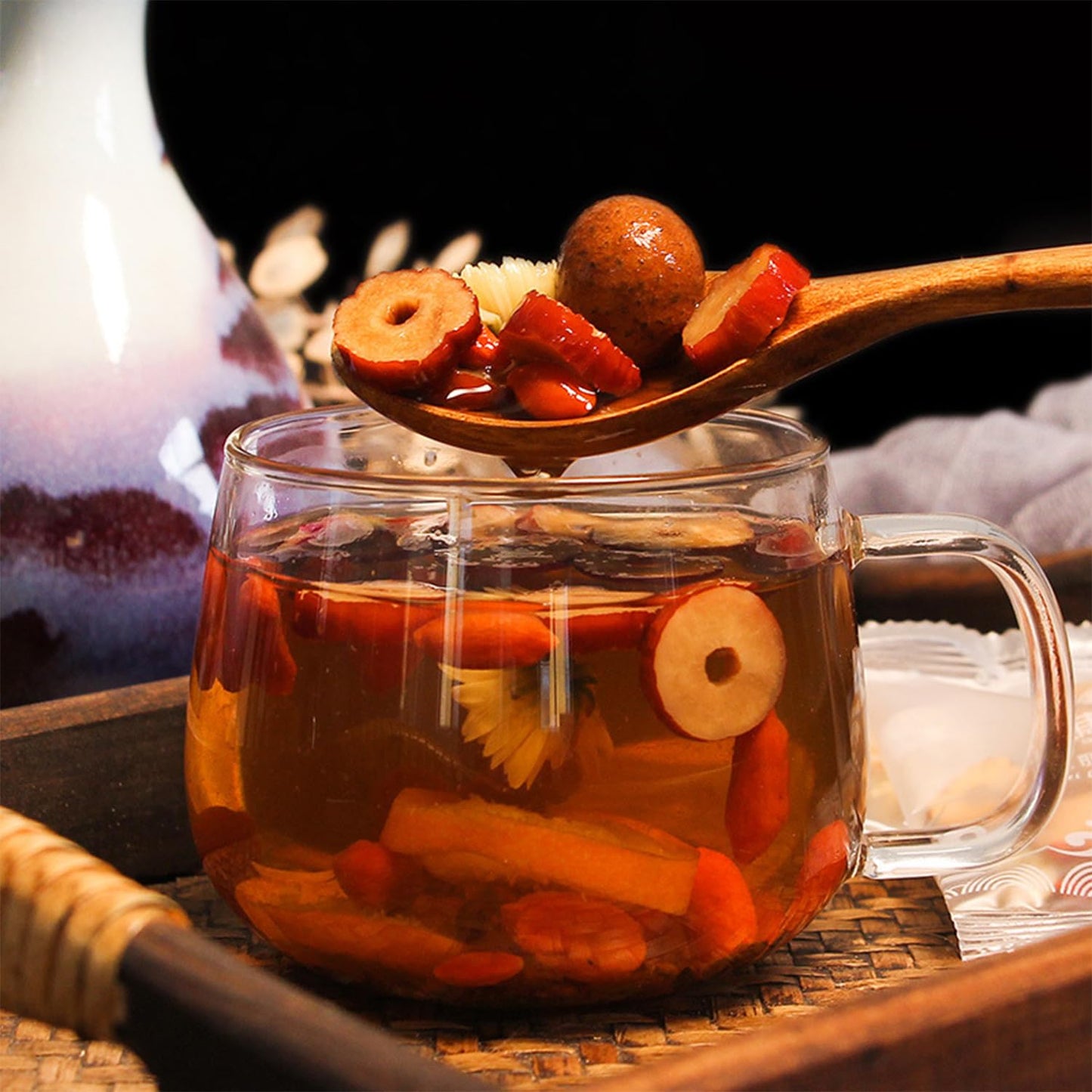 Rose Ba bao Tea 1058 oz 10g30packets Eight Treasure Tea Rose dried longan red dates chrysanthemums goji berries Combination tea