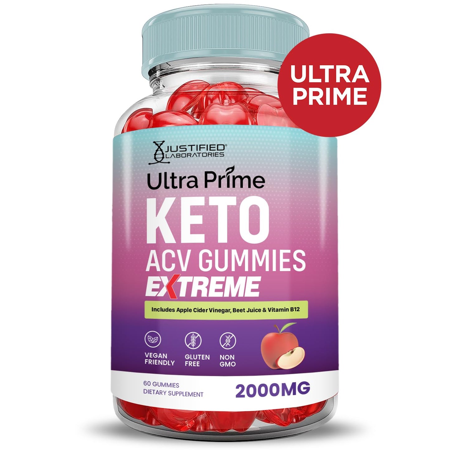 (3 Pack) Ultra Prime Keto ACV Gummies Extreme 2000MG UltraPrime Keto Gummies Apple Cider Vinegar Formulated with Pomegranate Beet Juice Powder B12 Vegan Non GMO 180 Gummys