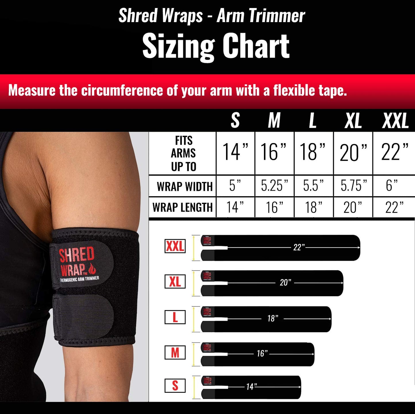 Iron Bull Strength Shred Wraps for Arms - Thermogenic Arm Trimmers for Weight Loss - Premium Fat Burning Bands with Slimming Technology - Body Wraps for Arms Toning (X-Large)