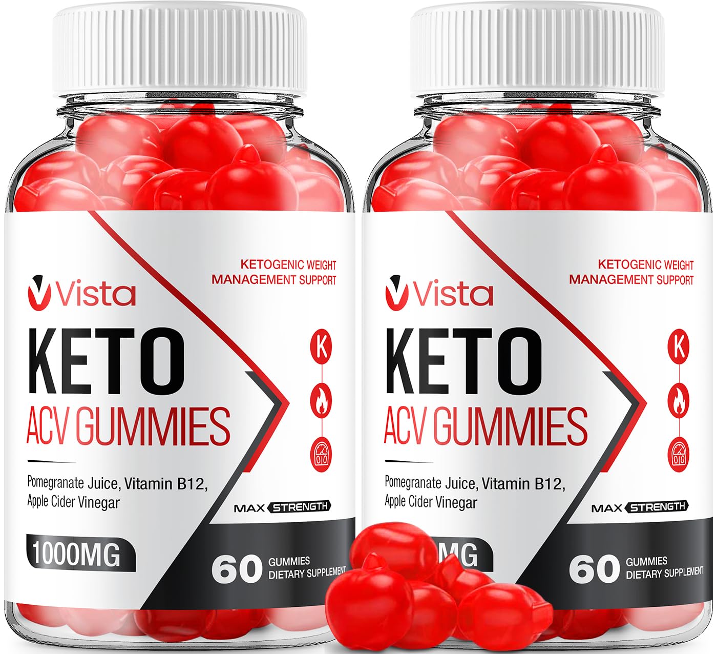 (2 Pack) Vista Keto ACV Gummies - Advanced Formula Vista Keto Plus ACV Gummies Apple Cider Vinegar Vista ACV Dietary Supplement Men Women (120 Gummies)