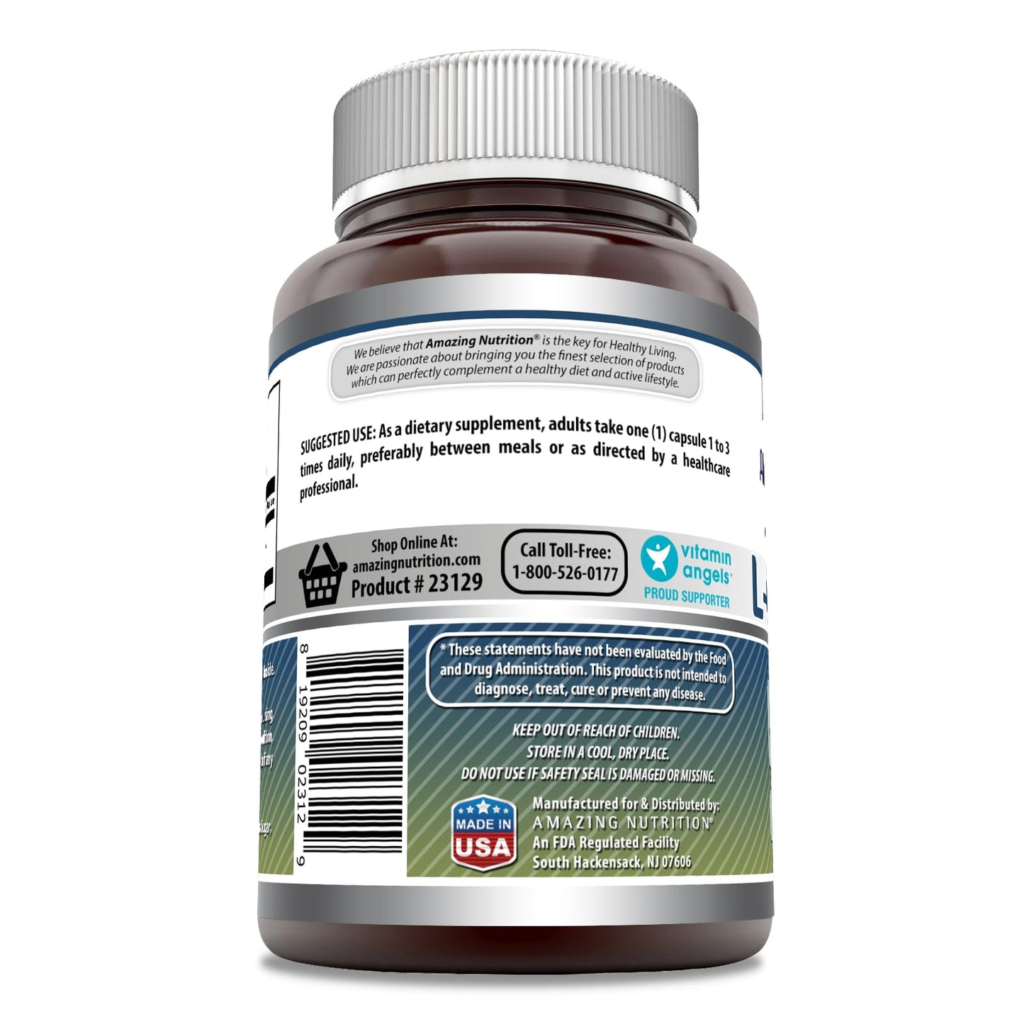 Amazing Formulas L-Glutamine 500 mg Capsules | Amino Acid Supplement | Non-GMO | Gluten Free | Made in USA (1 Pack, 250)