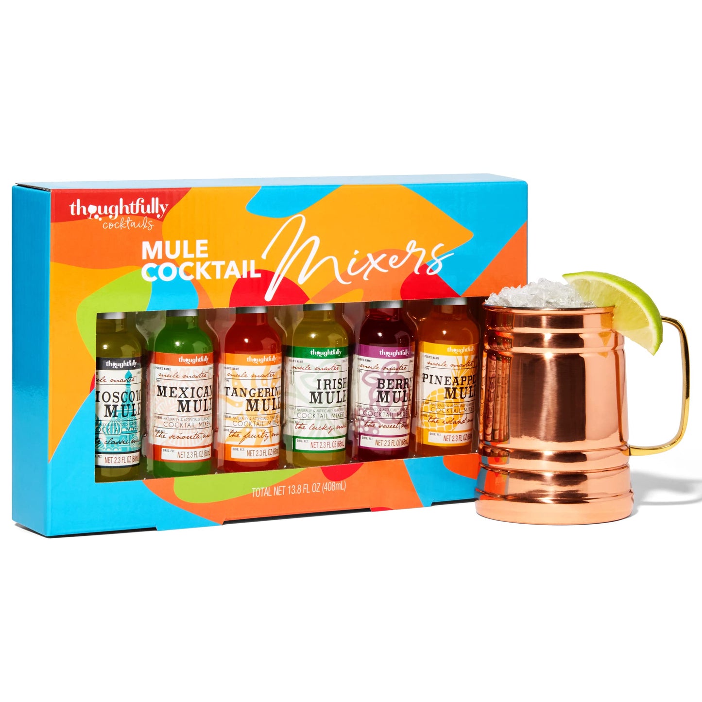 Thoughtfully Cocktails Mule Master Cocktail Mixer Set Vegan and Vegetarian Flavors Include Moscow Berry and more Set of 6 Contains No Alcohol
