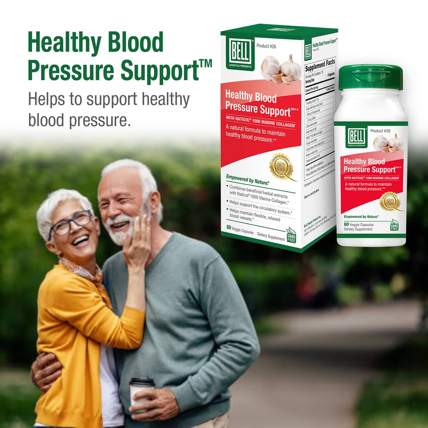 Bell Healthy Blood Pressure Support™ Unique Blend - Natural Blend of Green Coffee Bean Extract, Garlic & Celery Seed Extract Supplements- 60 Capsules, Vegan, Non-GMO