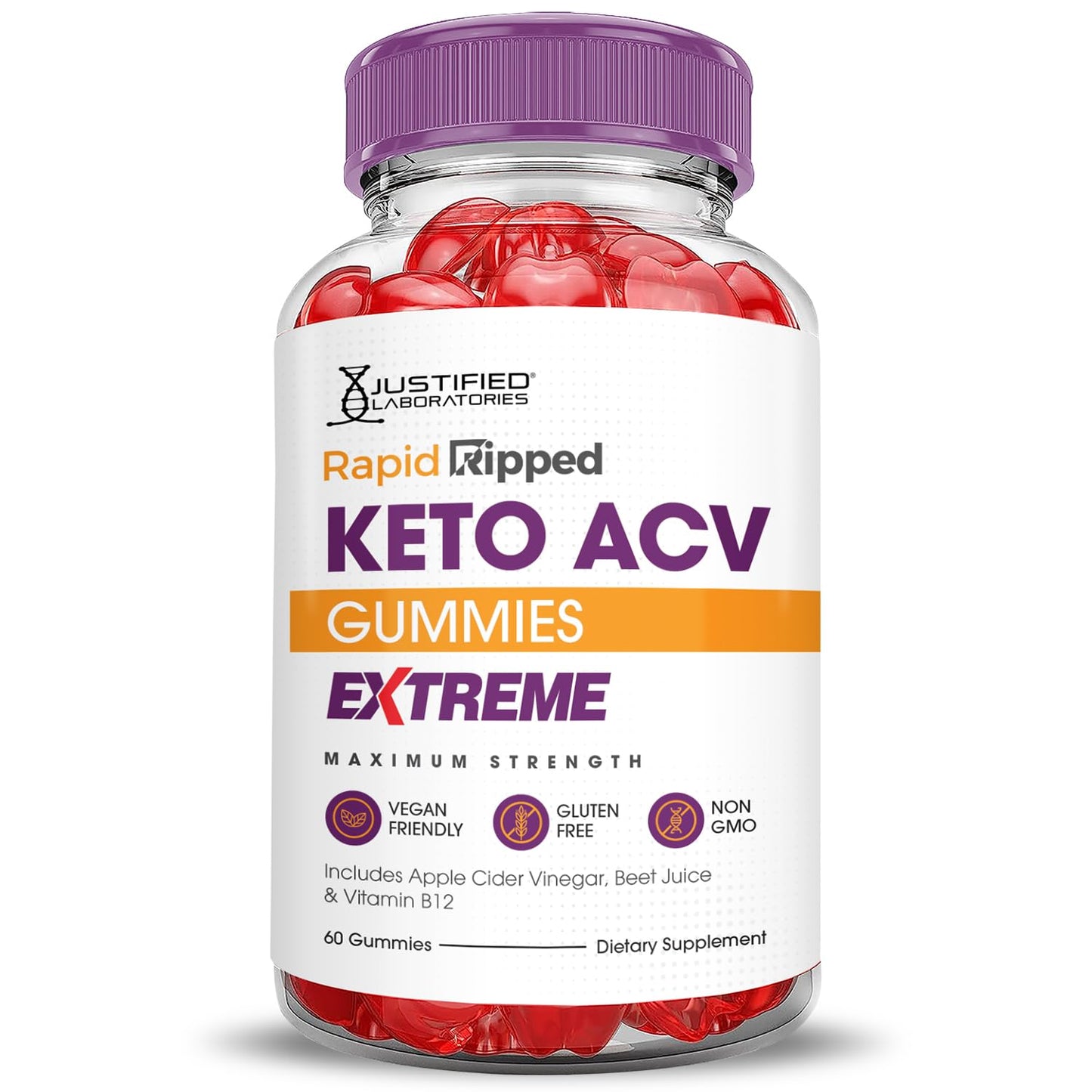 (2 Pack) Rapid Ripped Keto ACV Gummies Extreme 2000MG Rapidripped Keto Gummies Apple Cider Vinegar Formulated with Pomegranate Beet Juice Powder B12 Vegan Non GMO 120 Gummys