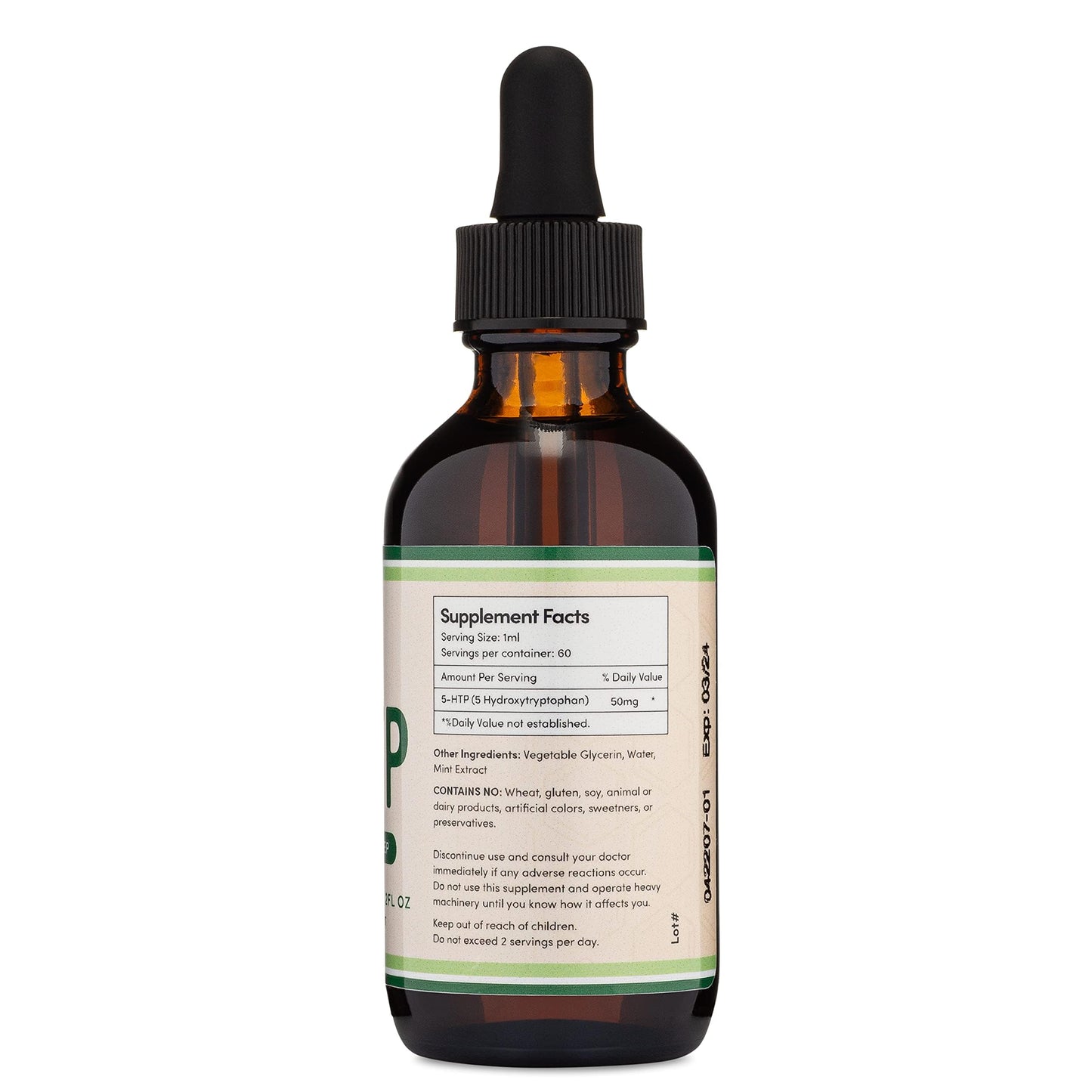 5HTP Liquid Drops - More Absorbable and Effective Than 5 HTP Capsules (60 Servings of 50mg 99%+ 5-HTP) Serotonin Supplement for Mood, Sleep, and Relaxation by Double Wood