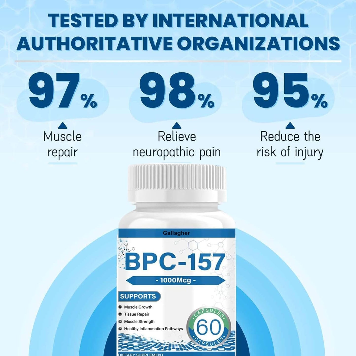 𝑩𝑷𝑪-𝟏𝟓𝟕, High Potency, Gluten Free & Non-GMO Protective Compound,for Faster Recovery and Gut Healing,1000mcg(60 Pcs/Bottle)