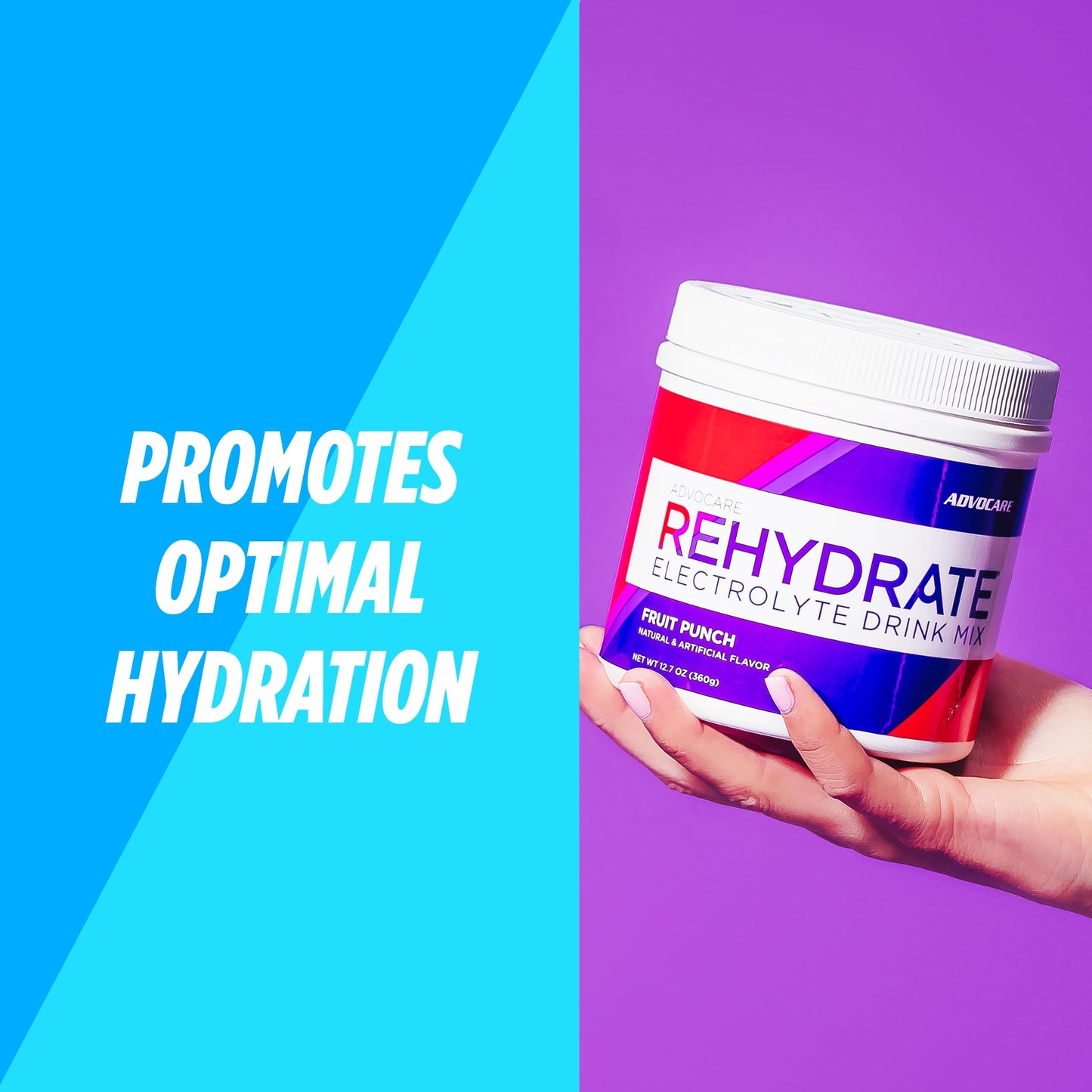 AdvoCare Rehydrate Electrolyte Drink Mix - Hydration & Recovery Drink with Sodium, Potassium & More - Fruit Punch, 12.7 oz
