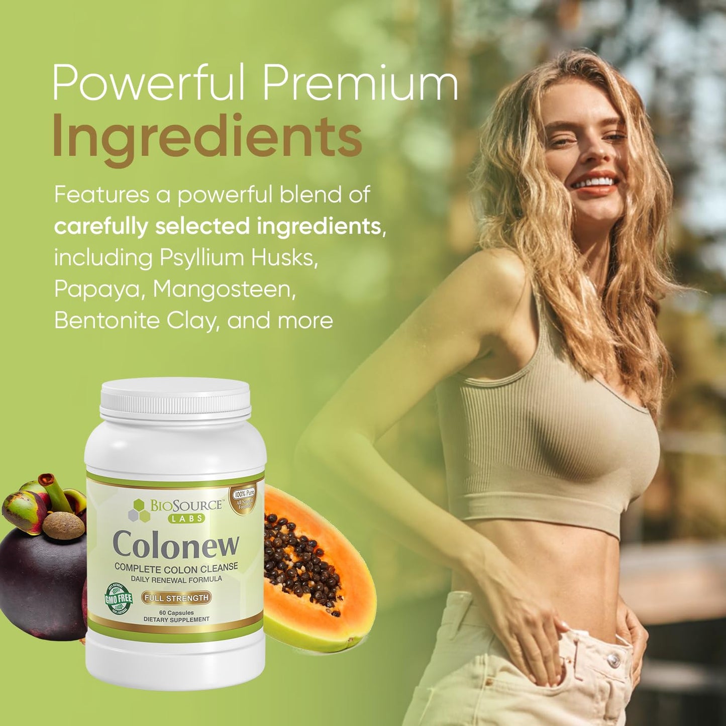 BioSource Labs Colonew Complete Colon Cleanse Natural Detox Supplement for Daily Digestive Health, Renewal Formula - (60 Capsules)