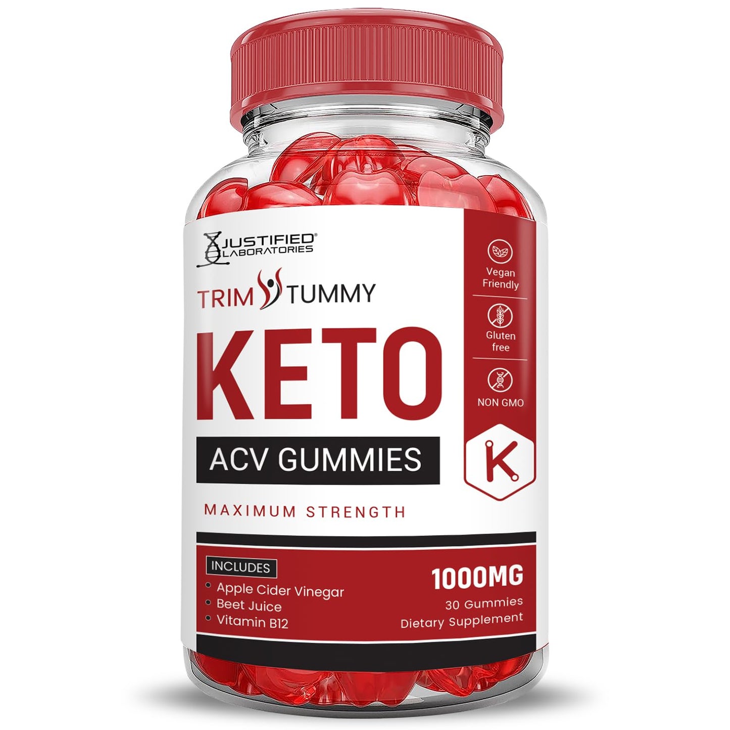 (2 Pack) Trim Tummy Keto ACV Gummies Advanced Formula 1000MG Trim Tummy Keto Gummies Apple Cider Vinegar Formulated with Pomegranate Beet Juice Powder B12 Vegan Non GMO 120 Gummys
