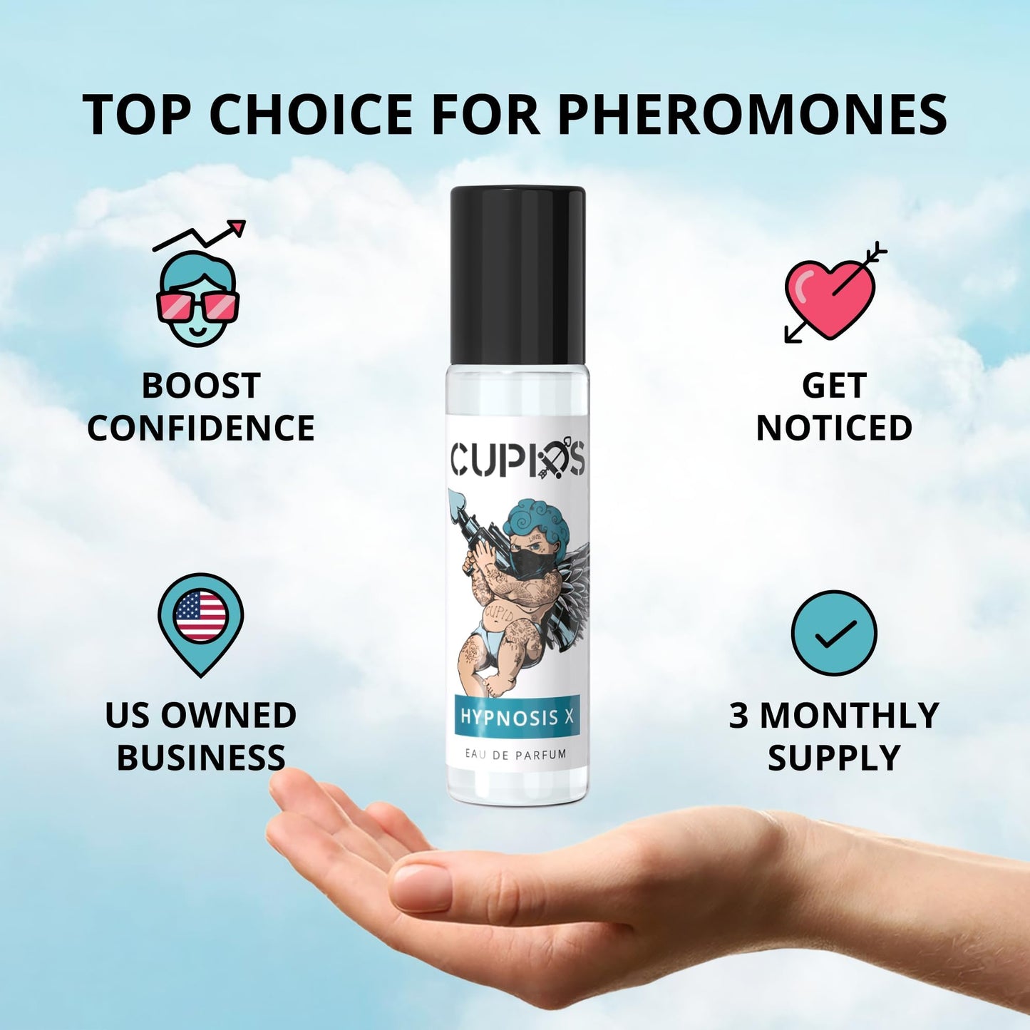 Cupids Hypnosis Roll-on 10ml for Men - Original Oil Pheromone Perfume for Men