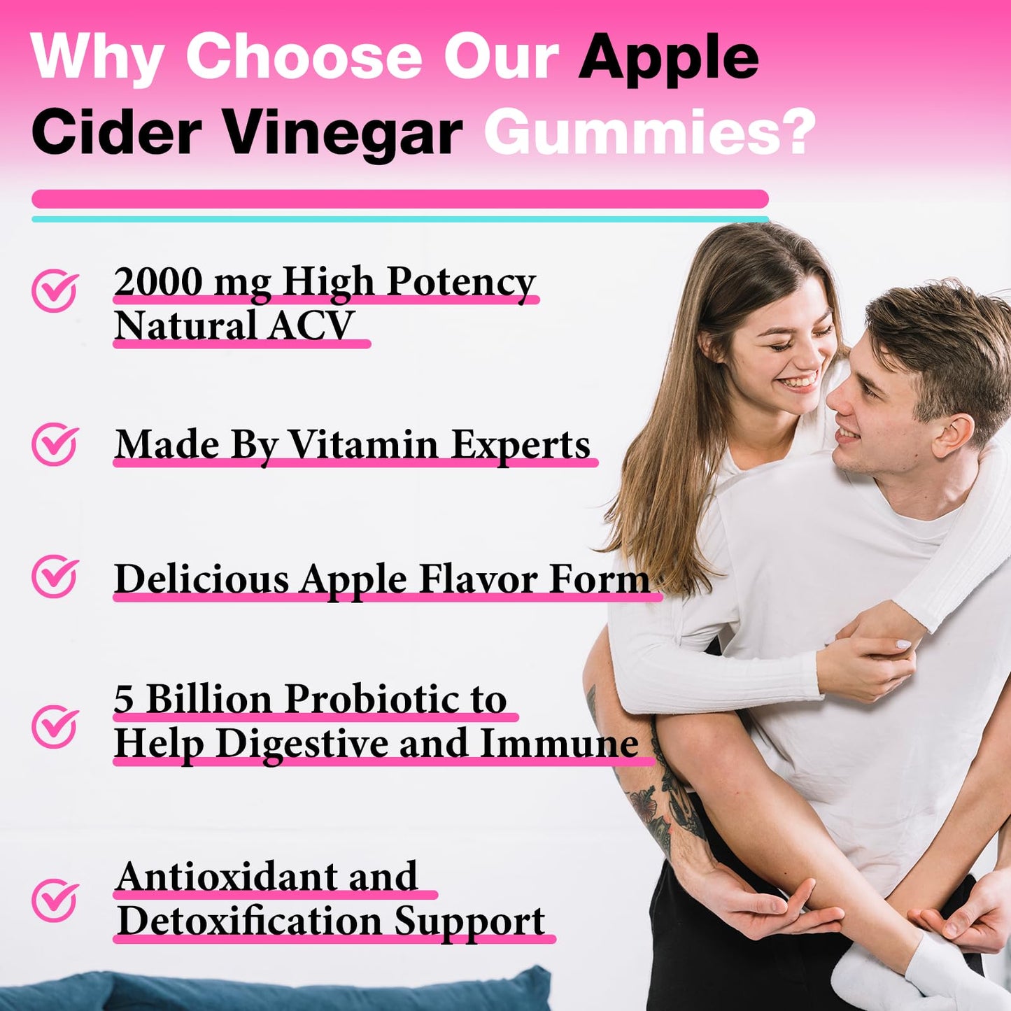 Apple Cider Vinegar Gummies, Advanced Keto ACV Gummies, ACV for Detox, Cleanse, Metabolism & Digestion, Keto Support, Formulated with Green Tea, B6 & B12, Probiotics, 120 Counts
