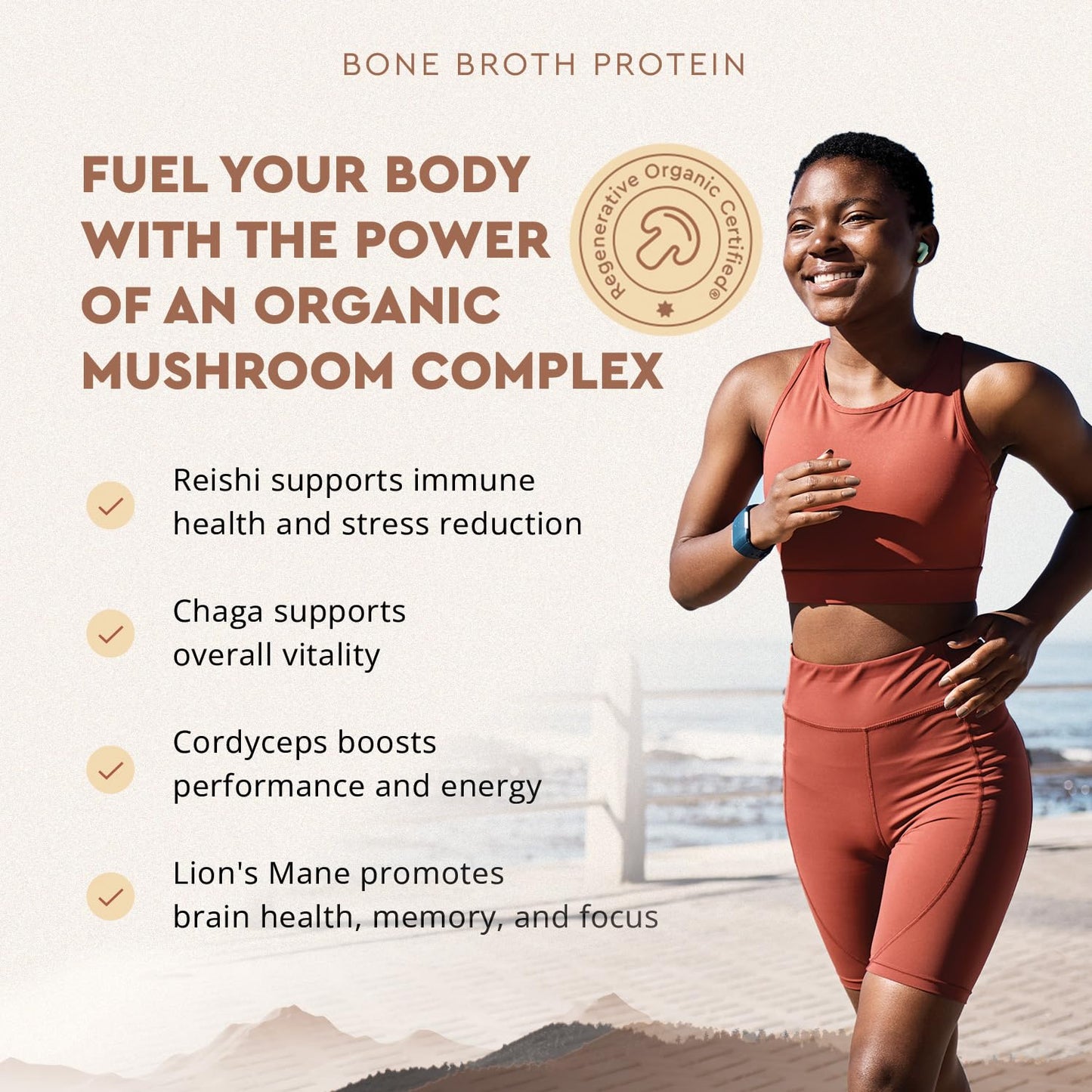 Ancestral Supplements Grass Fed Protein Powder, Chocolate, Beef Bone Broth Based w/Beef Organs & Organic Mushrooms, Gut Health Support, High Protein Supplement, 20g Protein Per Serving, 30 Day Supply