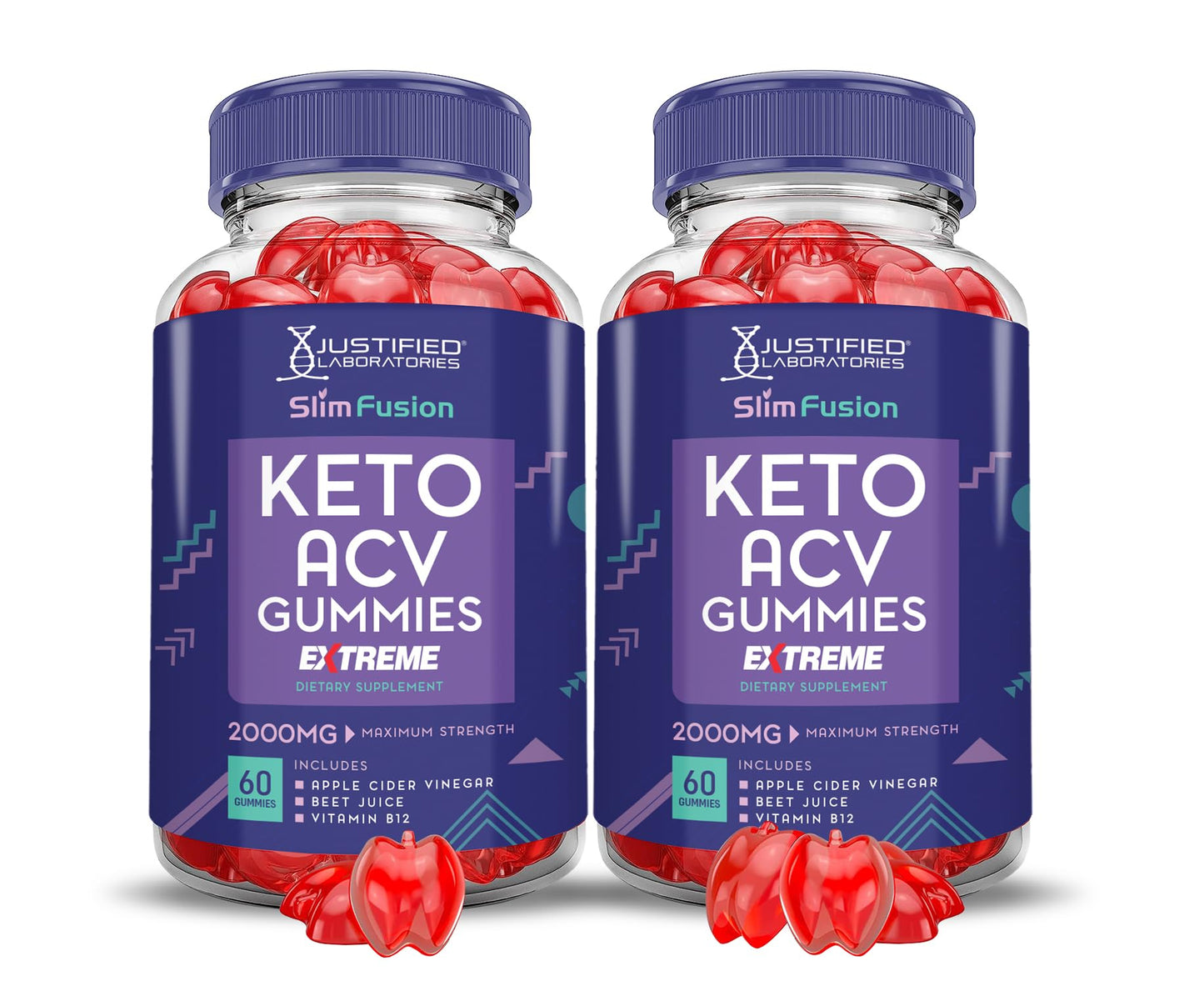(2 Pack) Slim Fusion Keto ACV Gummies Extreme 2000MG Advanced Slimfusion Keto Gummies Apple Cider Vinegar Formulated with Pomegranate Beet Juice Powder B12 Vegan Non GMO 120 Gummys