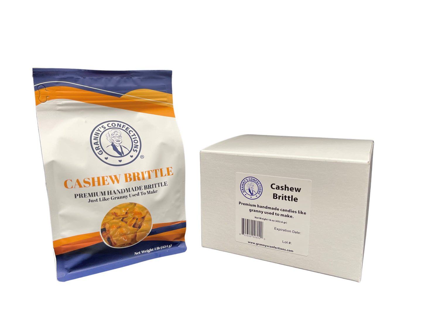 Grannys Confections Handmade Cashew Brittle Made With Premium Cashews Just Like Granny Used to Make One Pound 16 oz Bag