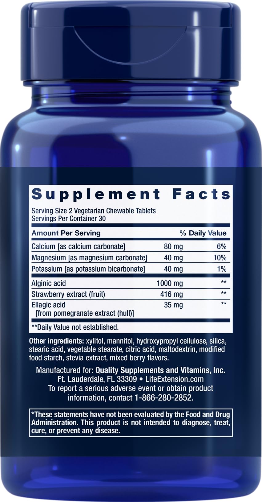 Life Extension Esophageal Guardian, 60 Vegetarian Chewable Tablets (Pack of 2)