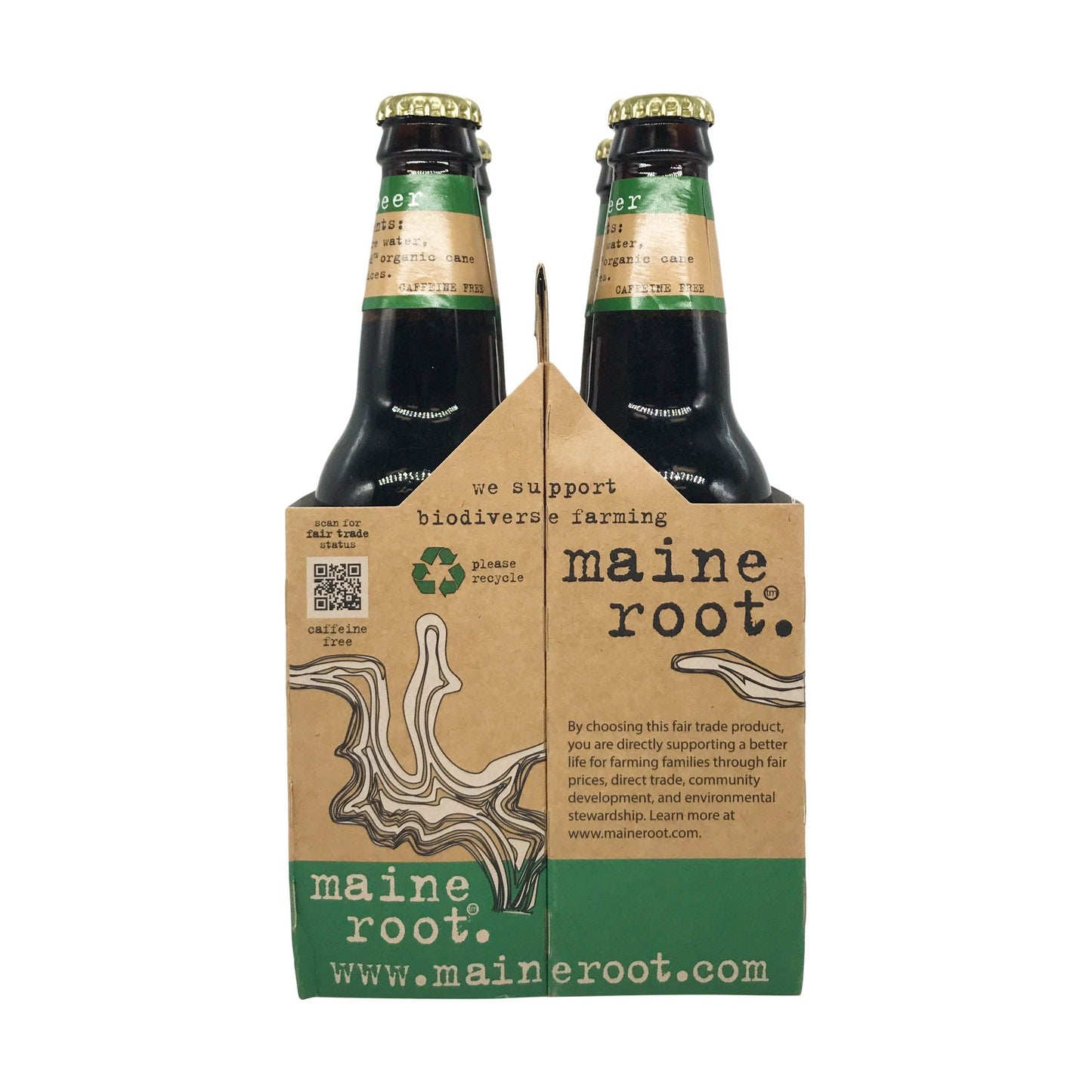 Maine Root Soda Root Beer Sweeten 48 fl oz 4 ct