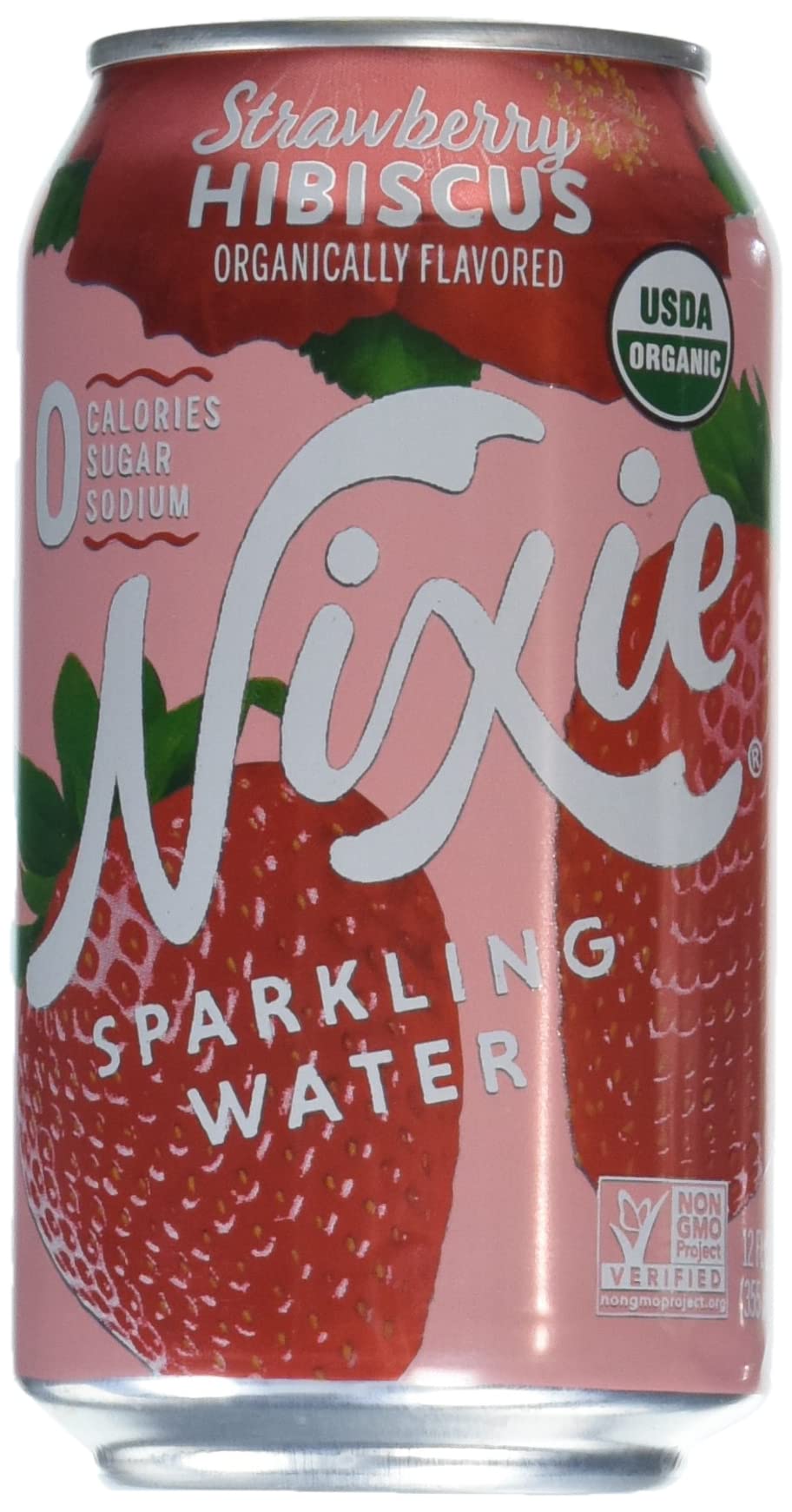 Nixie Organic Strawberry Hibiscus Sparkling Water 8 Pack Non GMO 96 Fluid Ounce Pack of 3