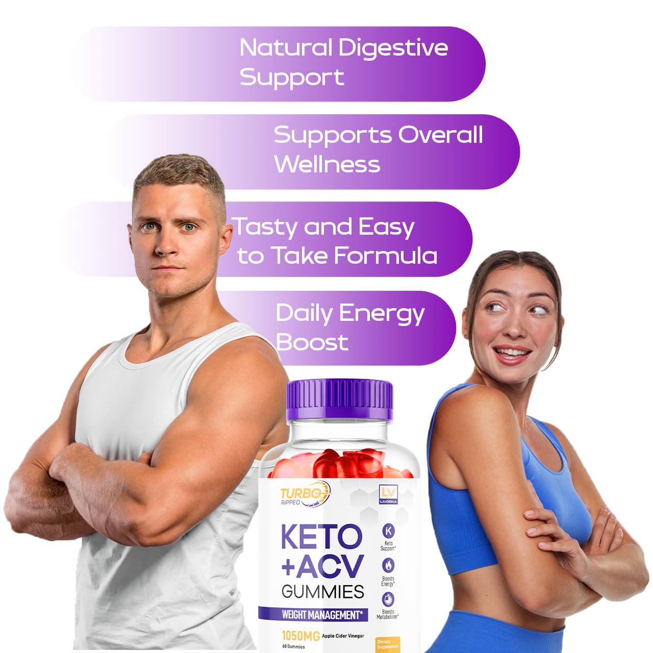 (2 Pack) Turbo Ripped Keto Weight Loss ACV Gummies, Turbo Ripped Keto ACV Gummies, Turbo Ripped Gummies, TurboRipped Keto ACV Apple Cider Vinegar Advanced Multivitamin Healthy s Gummys, 2 Months
