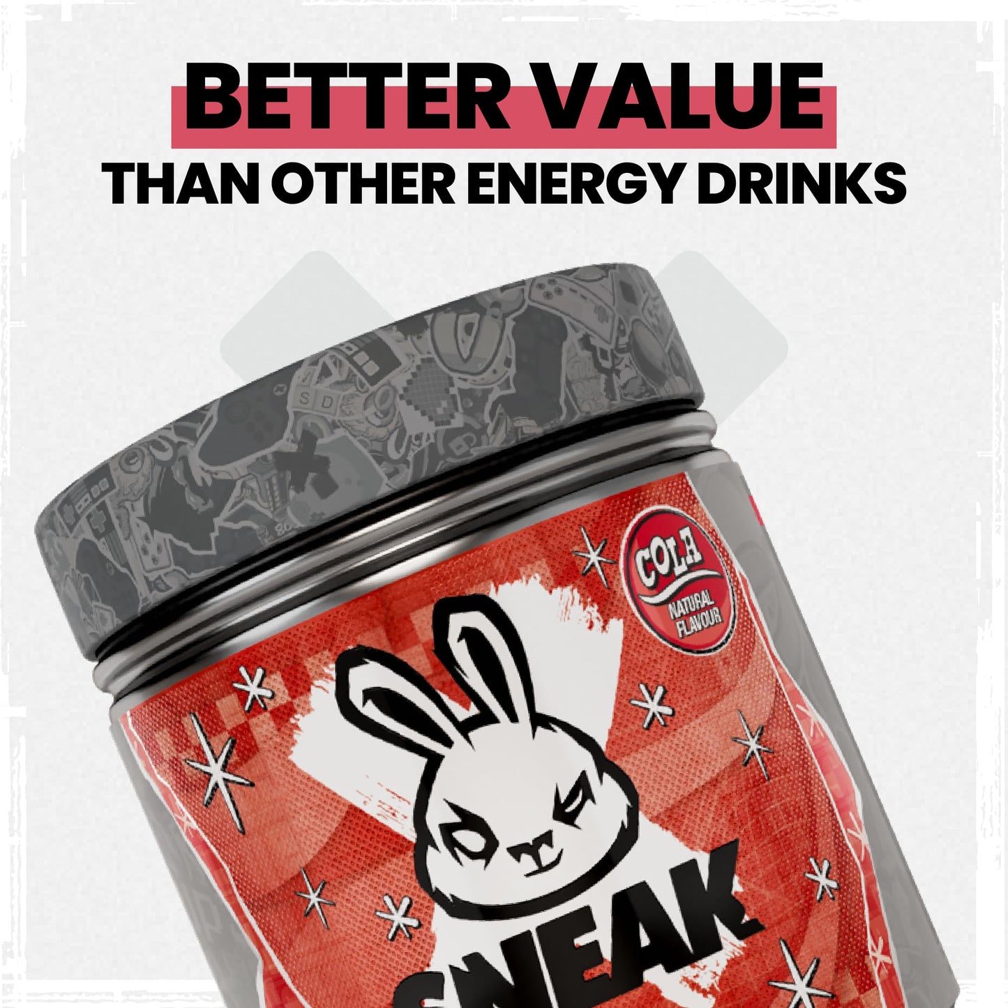 SNEAK Cola Zero Sugar LowCalorie Energy Drink for Sustained Concentration Focus 40 Servings