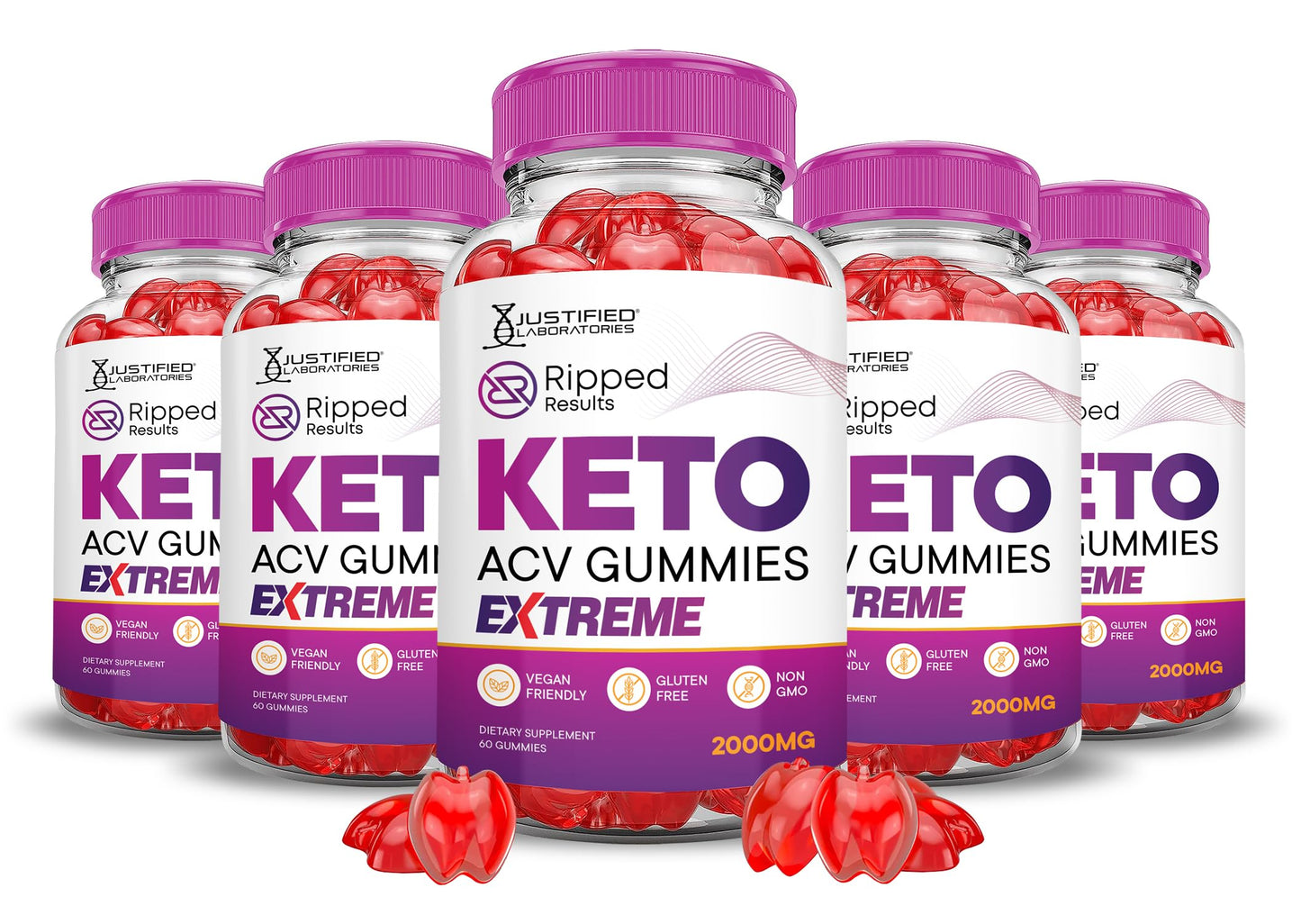 (5 Pack) Ripped Results Keto ACV Gummies Extreme 2000MG Ripped Results Keto Gummies Apple Cider Vinegar Formulated with Pomegranate Beet Juice Powder B12 Vegan Non GMO 300 Gummys