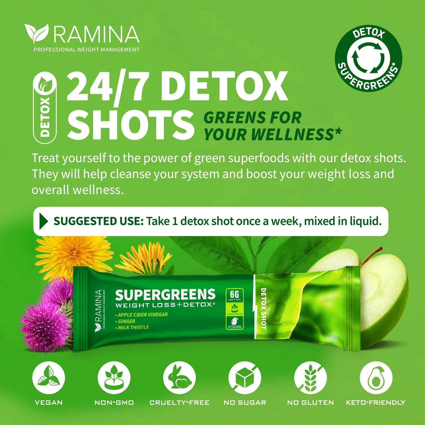Ultimate Weight Loss Kit - 30 Day & Nighttime Detox Shots - Metabolism Booster & Appetite Control - Diet Supplements for Women & Men - Fat Burning & Weightloss Pills, Fat Burner & Appetite Suppressant
