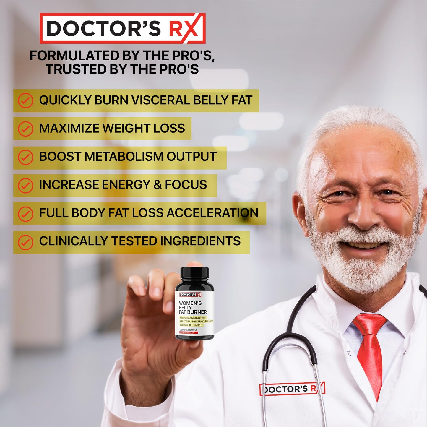 Belly Fat Burner Supplement for Women | Metabolism Booster, Suppress Appetite, Burn Calories | Extra Strength Weight Loss Pills for Women with 8 Strong Ingredients - 60 Servings