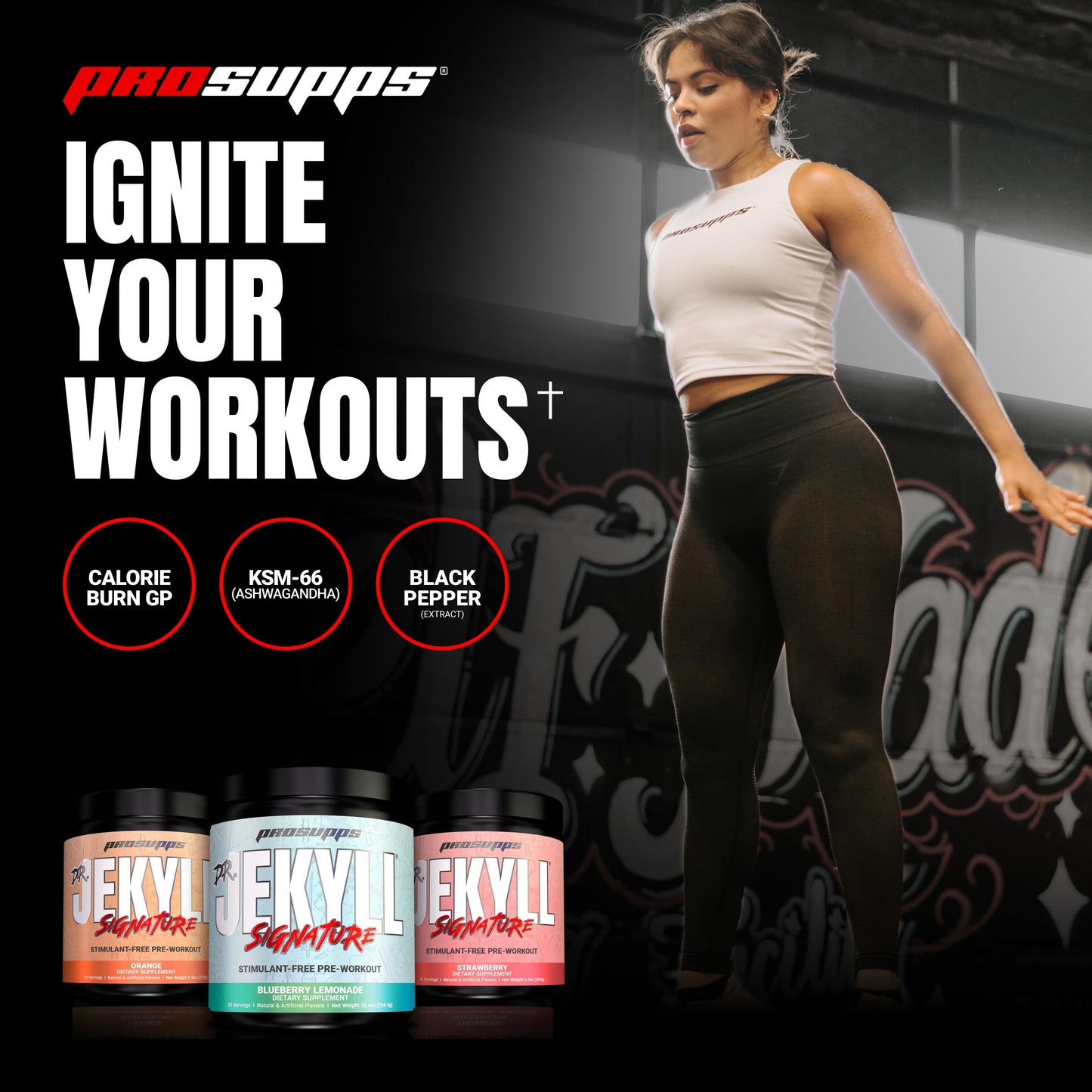 PROSUPPS Dr. Jekyll Signature Pre-Workout Powder, Stimulant & Caffeine Free, Intense Focus, Energy & Pumps, (30 Servings, Blueberry Lemonade)
