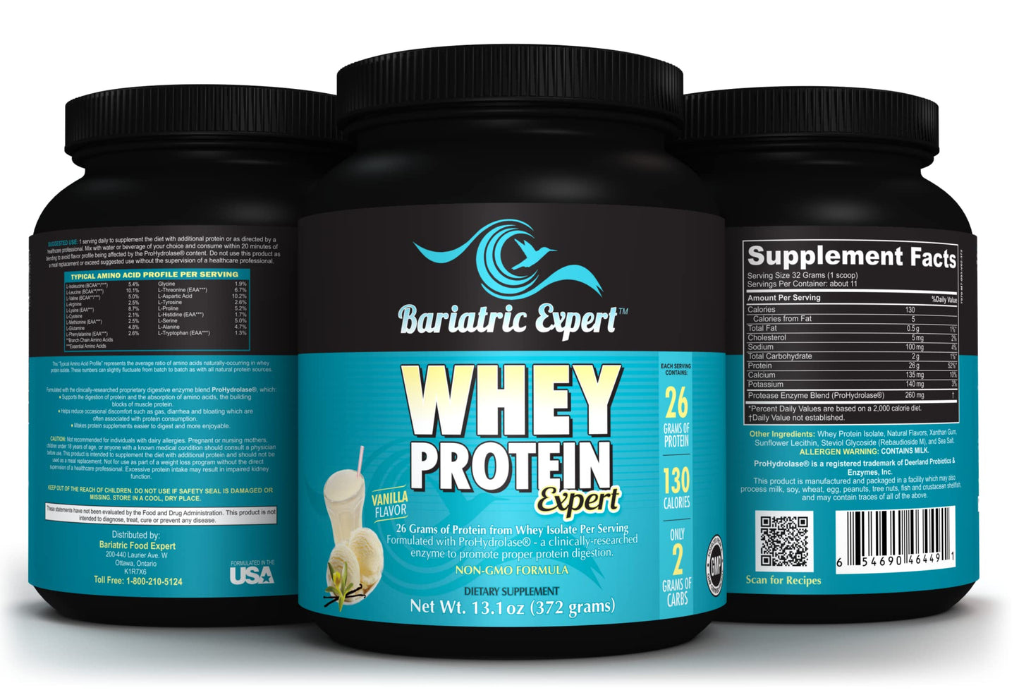 Bariatric Expert Vanilla Whey 26 Isolate Advance Protein Powder/Plus Prohydrolase® for Protein Digestion