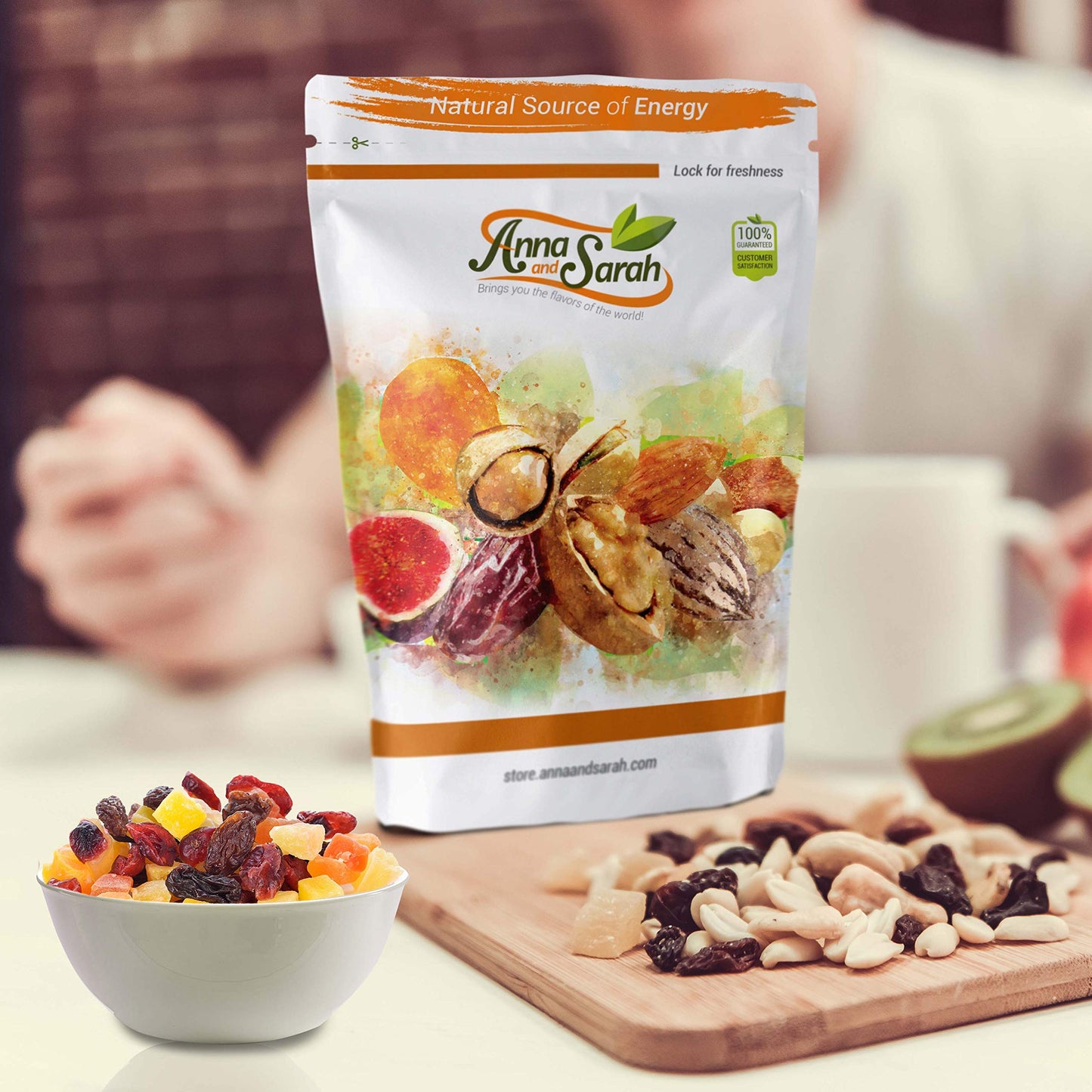 Anna and Sarah Mini Fruit Trail Mix Dried Fruits Assortment Healthy Snack in Resealable Bag 2lbs 1 Pack