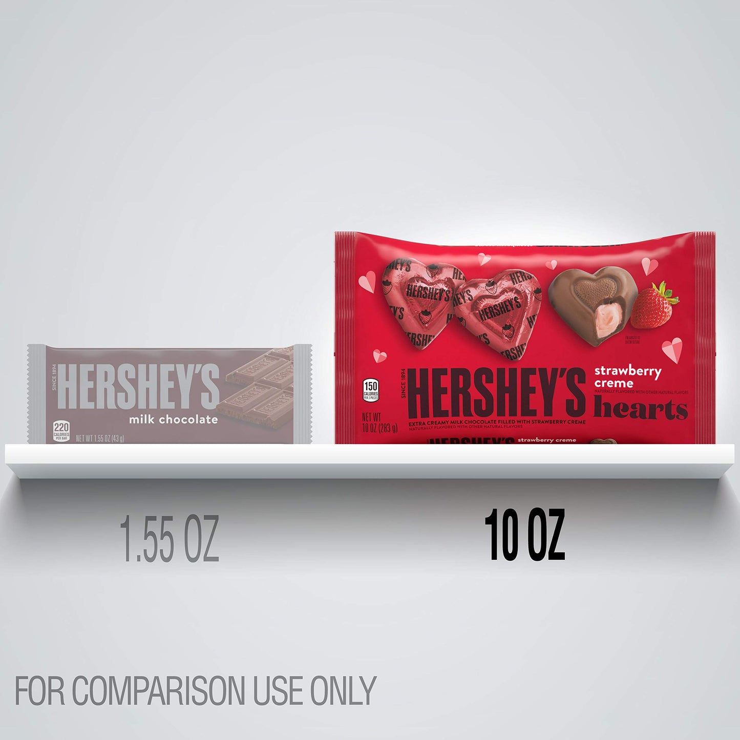 HERSHEYS Milk Chocolate Filled with Strawberry Flavored Crème Hearts Candy Valentines Day Candy 10 Oz Bag