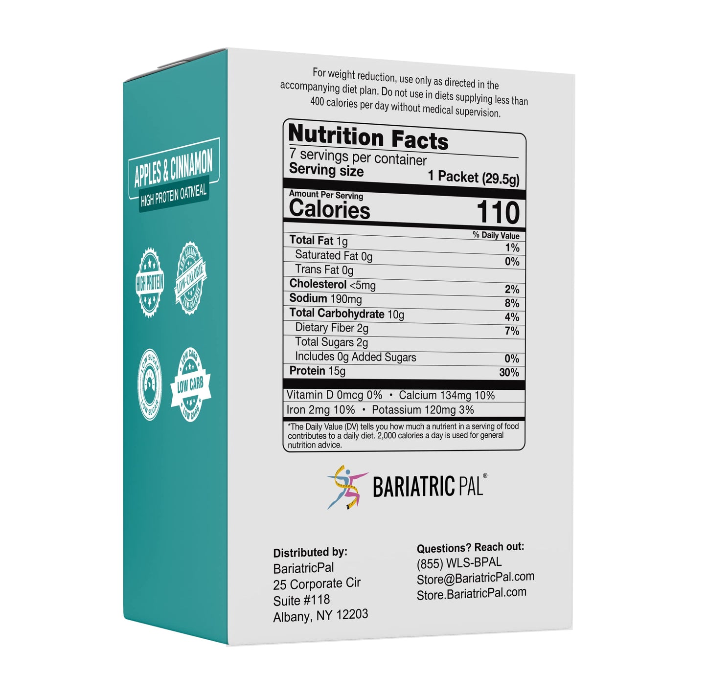 BariatricPal Hot Protein Breakfast Apple Cinnamon Oatmeal 1Pack